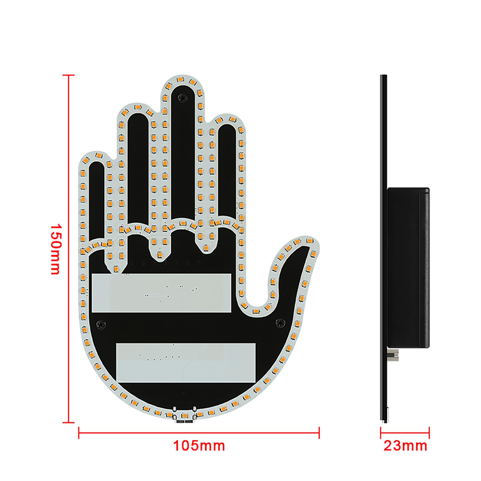 Jackehla Gesture Light Wacky Warning LED Finger Lights for Car Rear Luggage Compartment Funny Multi-Functional Warning Reminder