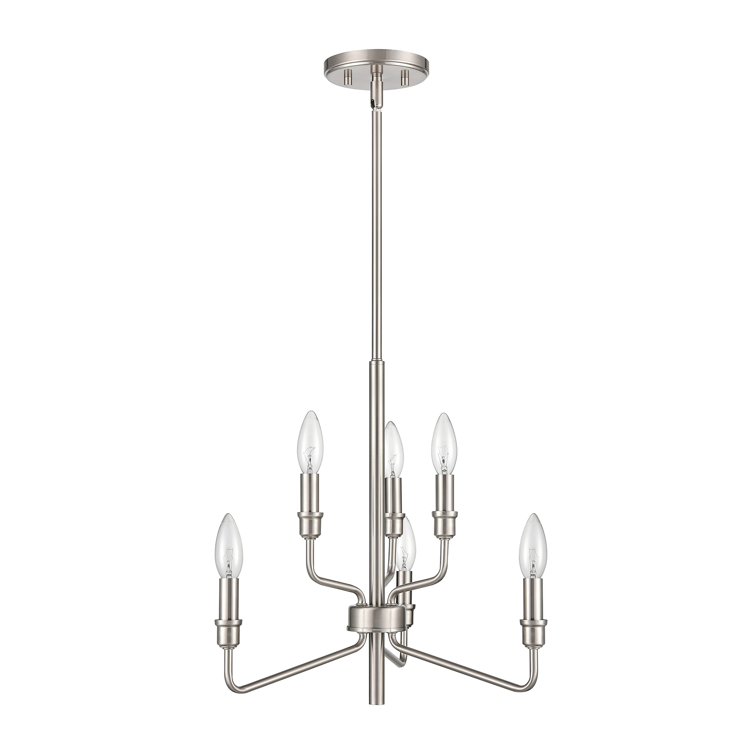 Elk Home Saginaw 6-Light Chandelier, Satin Nickel, 18-Inch Wide, Transitional Style