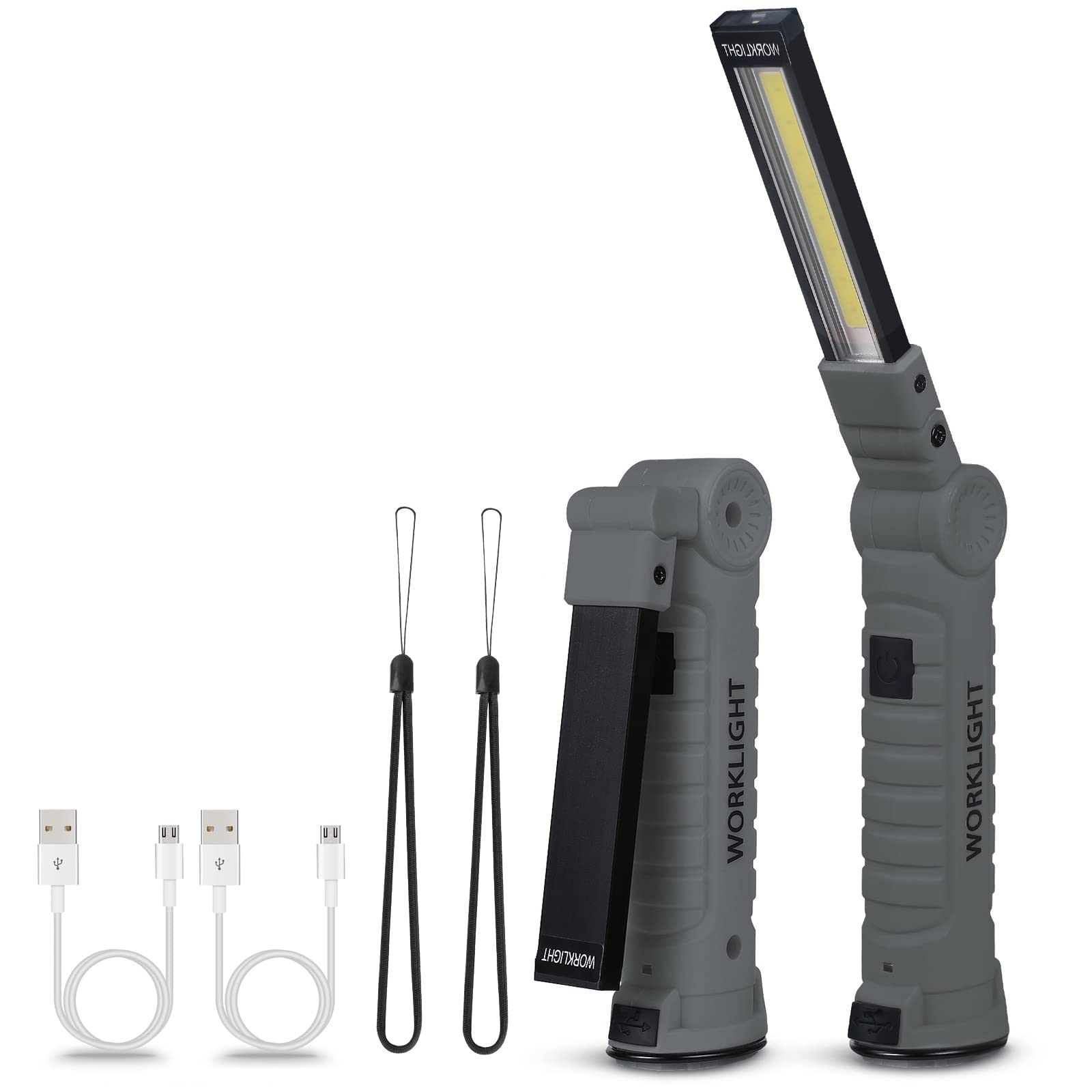 Vagocom LED Rechargeable Flashlight, Mechanic Tools Trouble Light Cordless Worklight with Magnetic Base 360Rotate 5 Modes,Portab