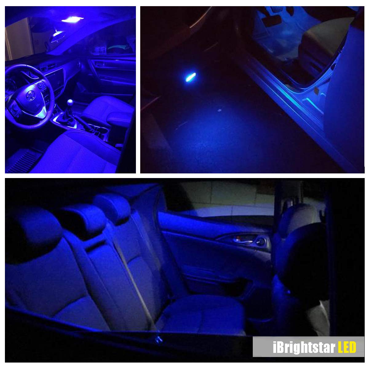 iBrightstar 211-2 212-2 578 Festoon LED Bulbs, 41mm, Blue, Error Free for Interior Dome & License Plate Lights