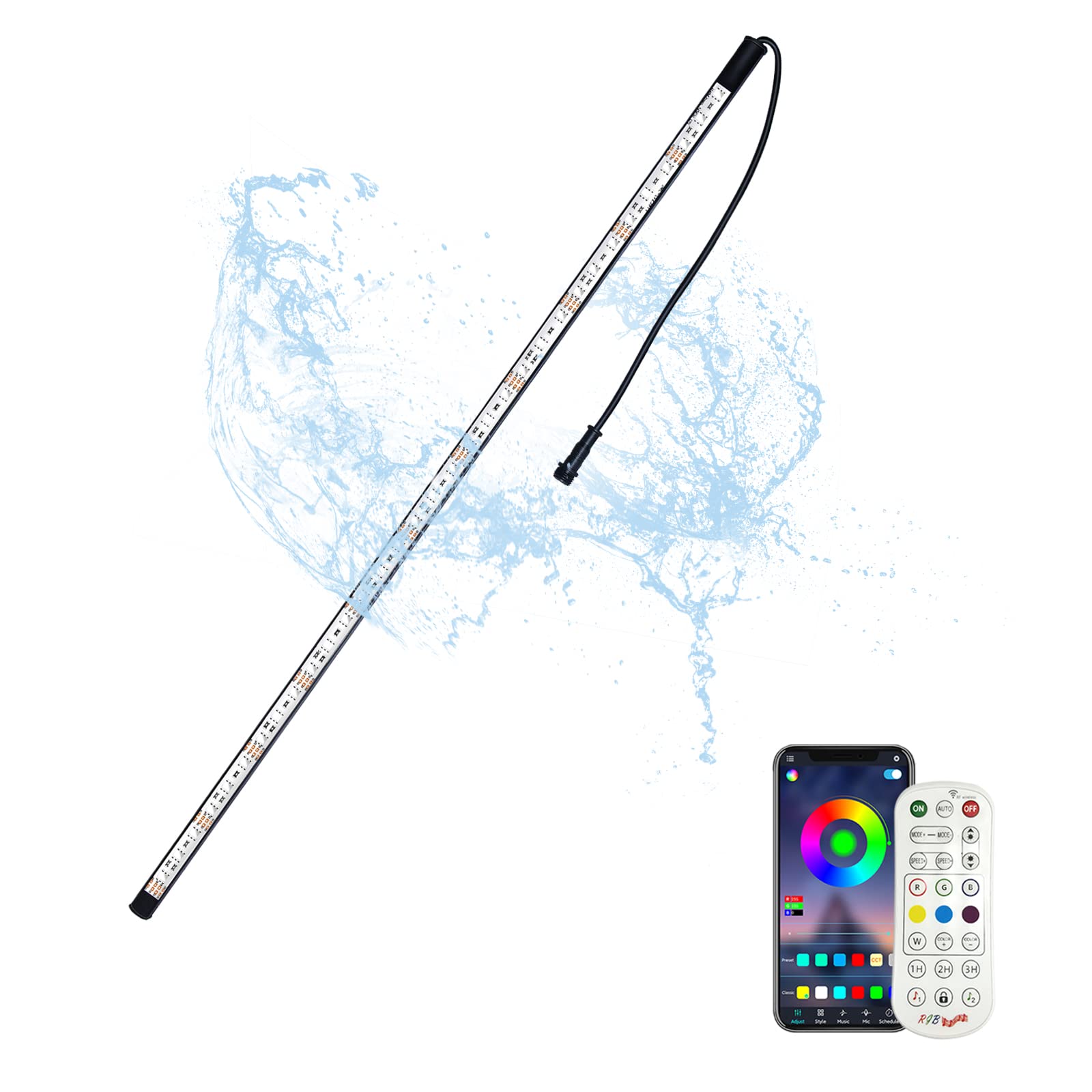 Longrun Led Strip Color Changing Garden Show Lights For Pond Spillway Waterfall  App Control Waterproof Lighting Bar For Home Decoration Pool Fountain Landscape Lighting  Aquarium-34.85