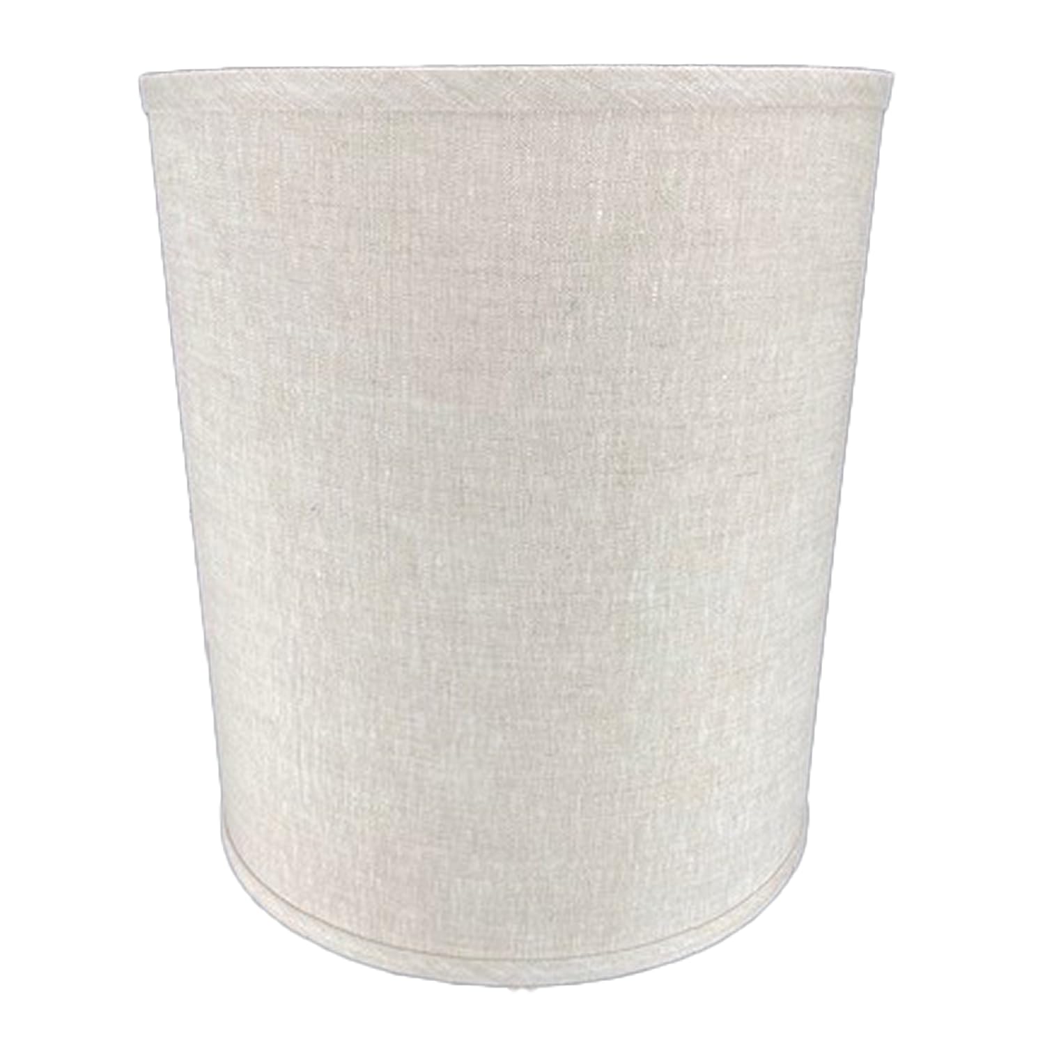 FenchelShades.com Fabric Drum Lampshade 12" Top x 12" Bottom x 14" H, Designer Linen Oatmeal, Model 12-12-14-WBR-P