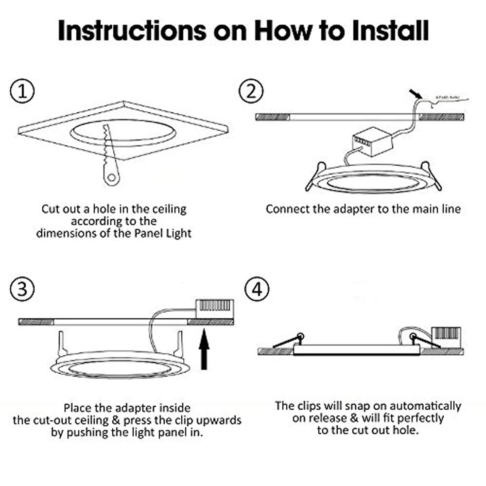 Hminled 6 Inch 12Watt Ultra-Thin Round Led Recessed Panel Light Lamp With Driver  100 Watt Incandescent Equivalent  6000K~6500K Cool White  Home  Office  Commercial Lighting Pack Of 10