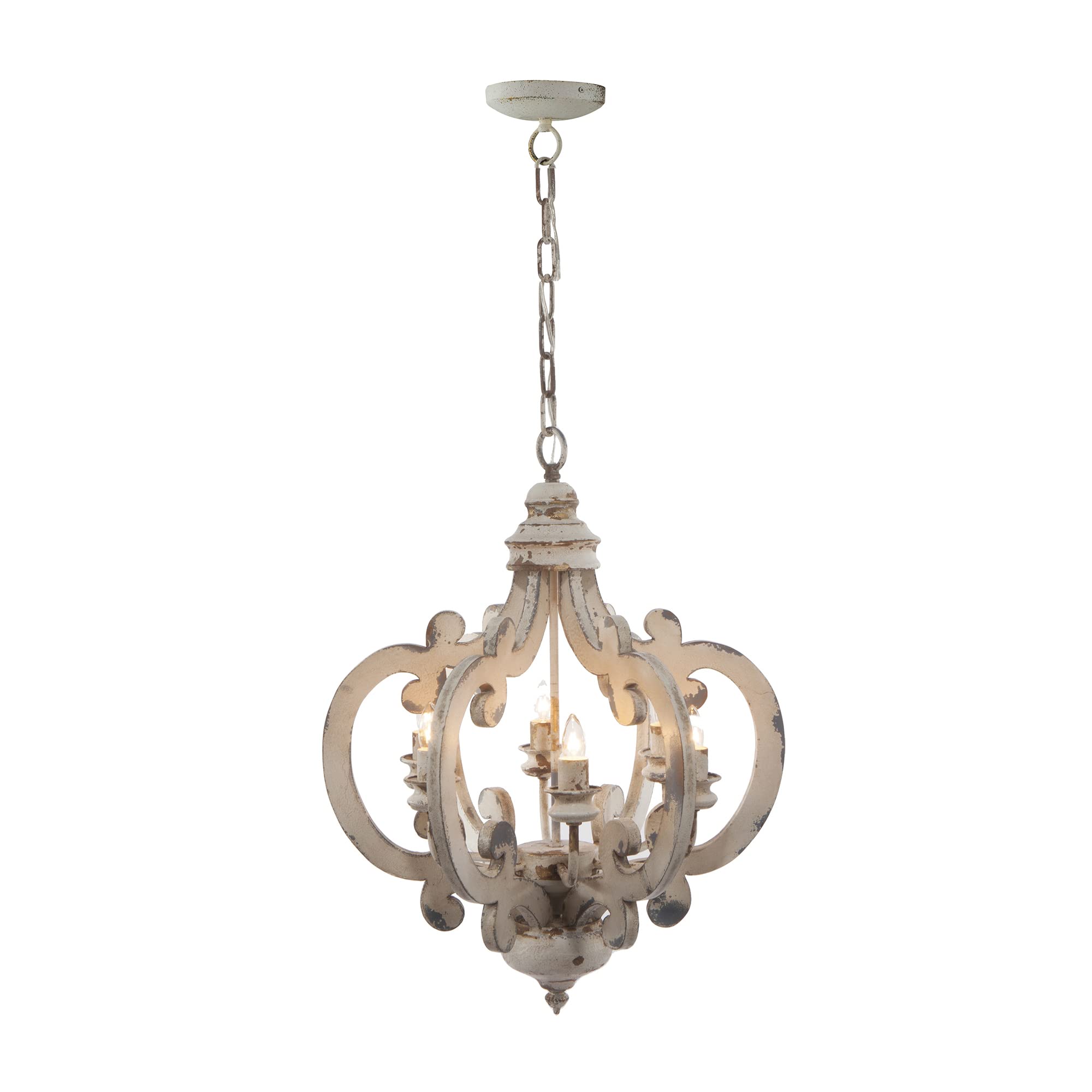 Bhome Wood and Metal Chandelier, 20.5inx18inx24in, Multicolored, Model DSDT38552