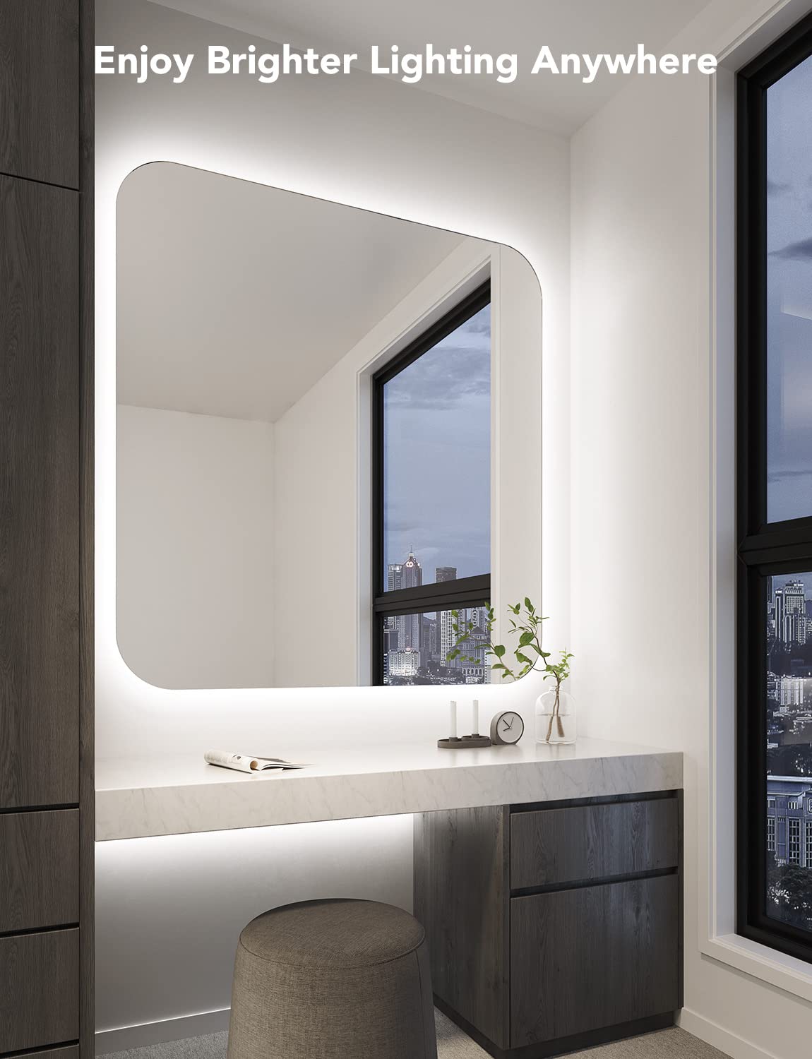 Govee LED Strip Lights, 16.4ft Dimmable Daylight White, Strong Adhesive, 300 LEDs, Model H6150, Flexible Tape for Home Decor