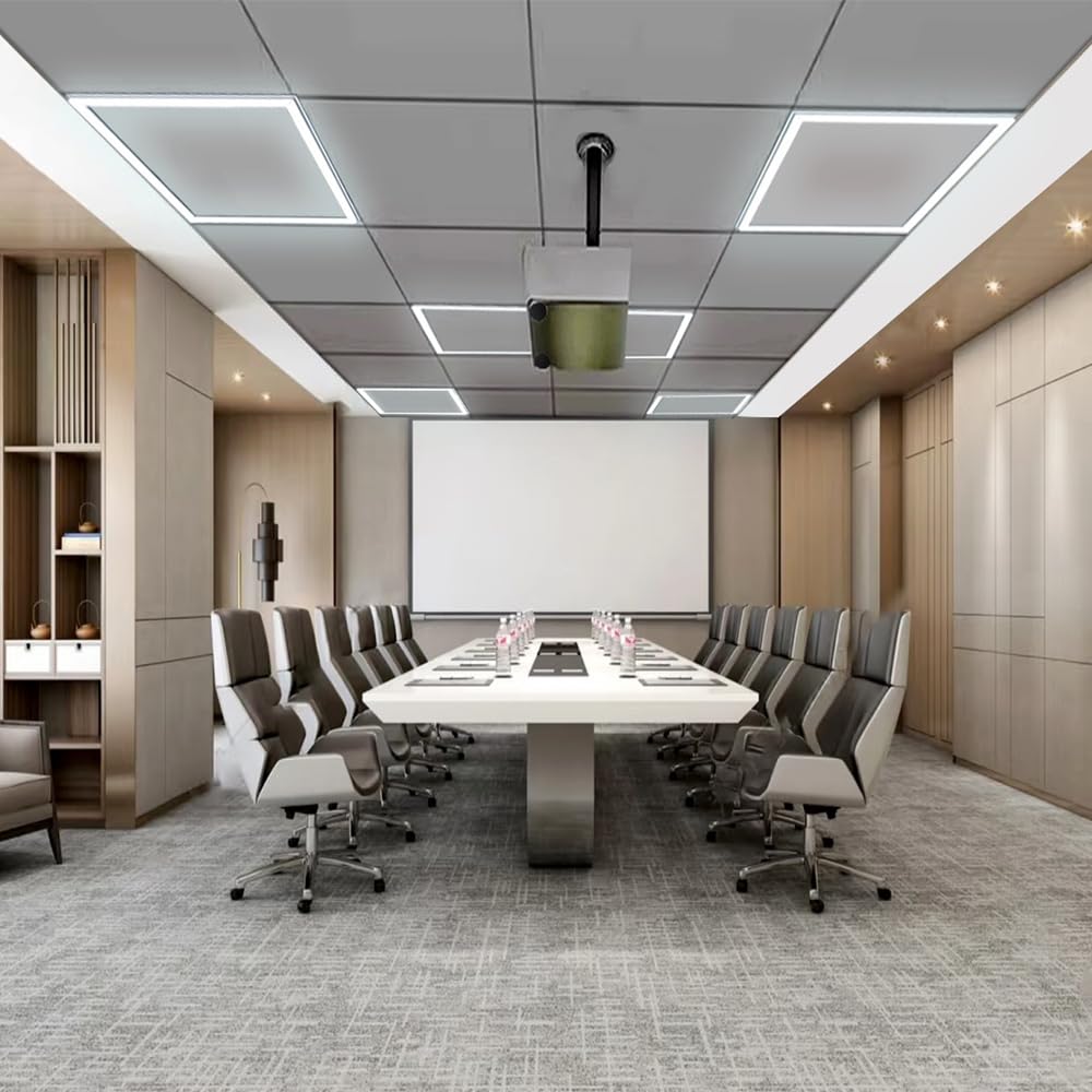Fengsengshuiqi Flat Panel Light 2X2 Ft 6 Pack Led Frame Panel, Border Glow Light 45W 3600Lm Suitable For Offices, Shops, Bathroo