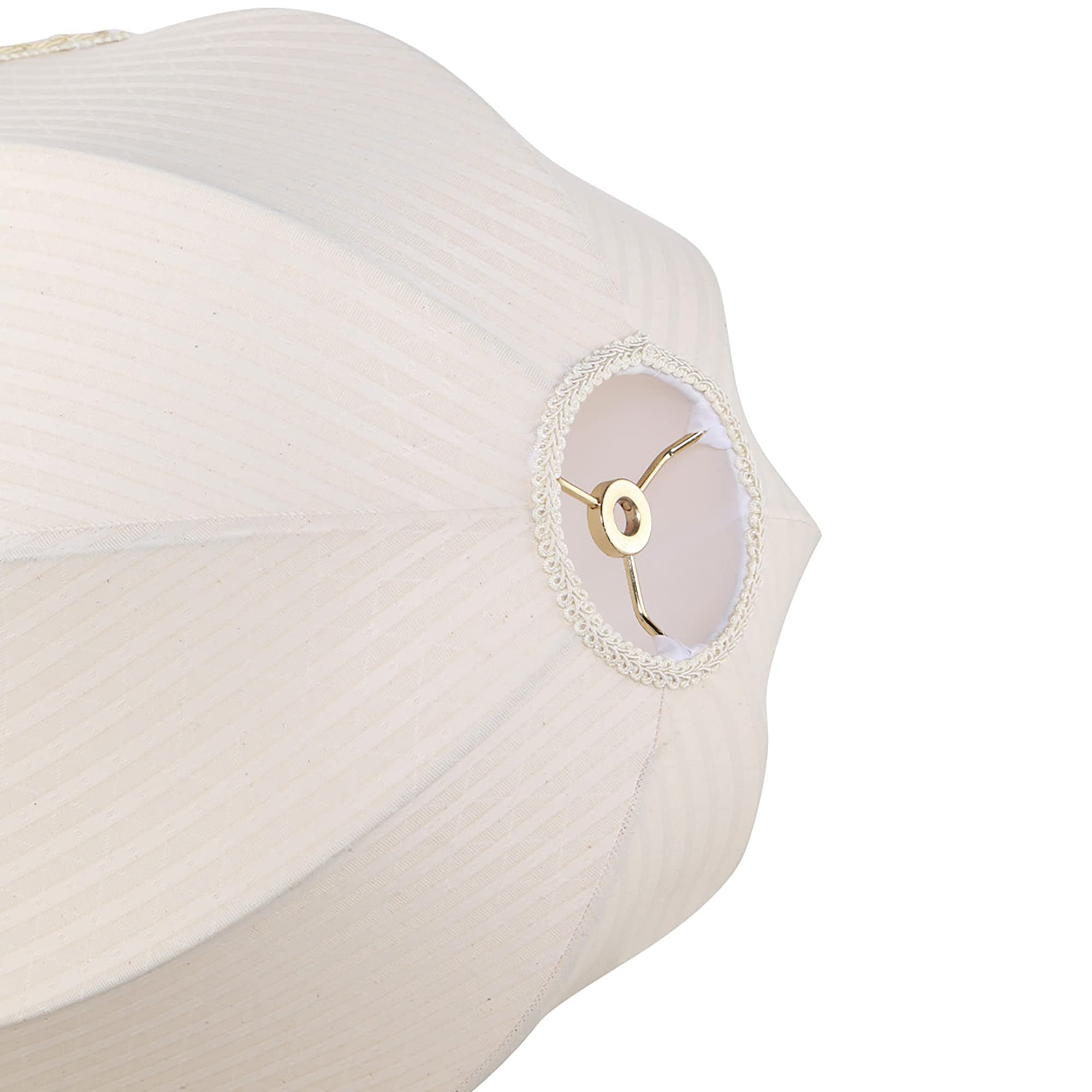 Aspen Creative 34501, Handsewn Off-White Spider Lamp Shade/Jacquard Textured Fabric With Fringe, 4&quot; Top X 13&quot; Bottom X 10&quot; Slant Height