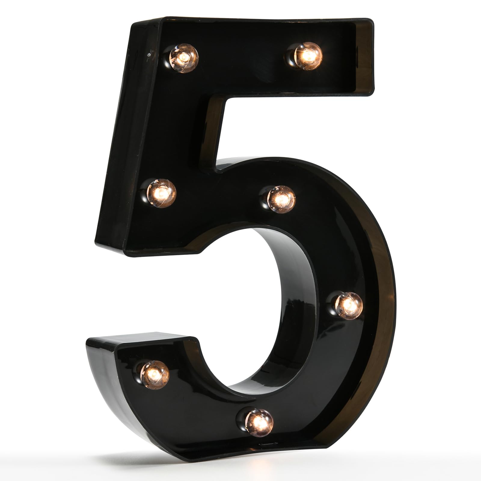 Light Up Black Alphabet Marquee Number Sign Led Marquee Number Lights Sign For Night Light Home Bar Christmas Lamp Birthday Party Wedding Decoration 5