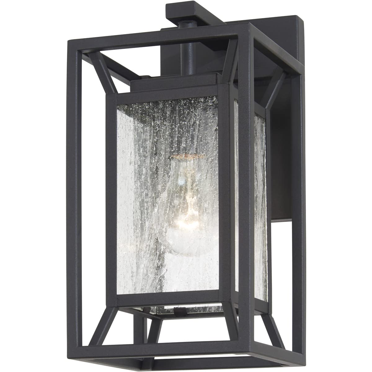 Minka Lavery Harbor View Outdoor Wall Sconce, 1-Light Clear Seeded Glass, Sand Coal, 60W