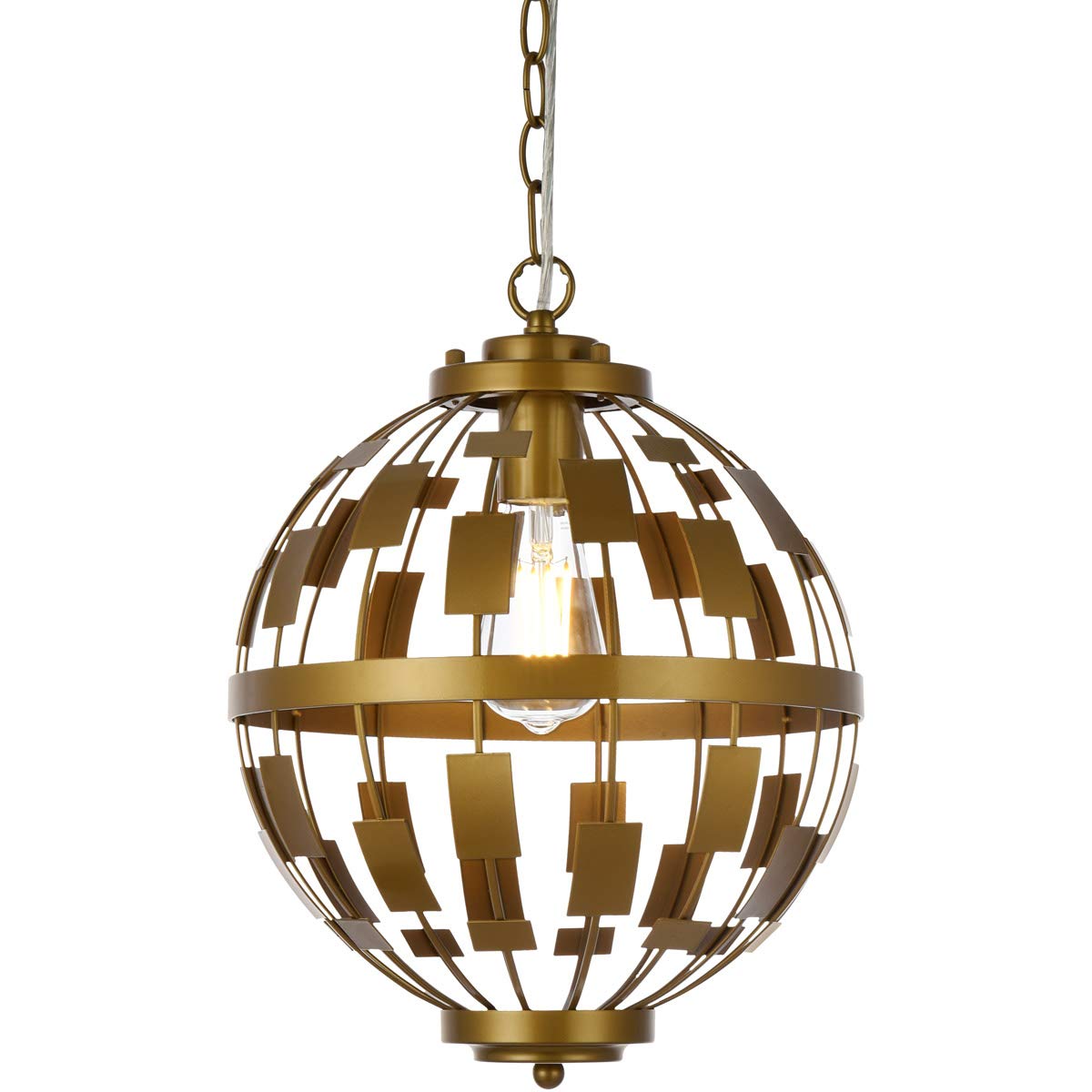 Living District Indoor Modern Home Decorative Bright Ceiling Levante 1 Light Pendant in Brass