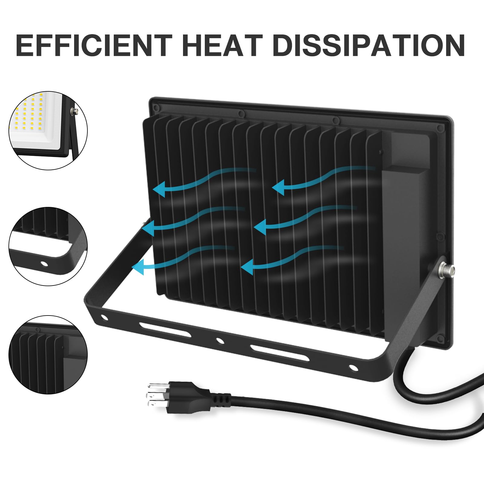 Olafus 150W LED Flood Light, 13500LM, IP66 Waterproof, Outdoor Black, Model LAA150G
