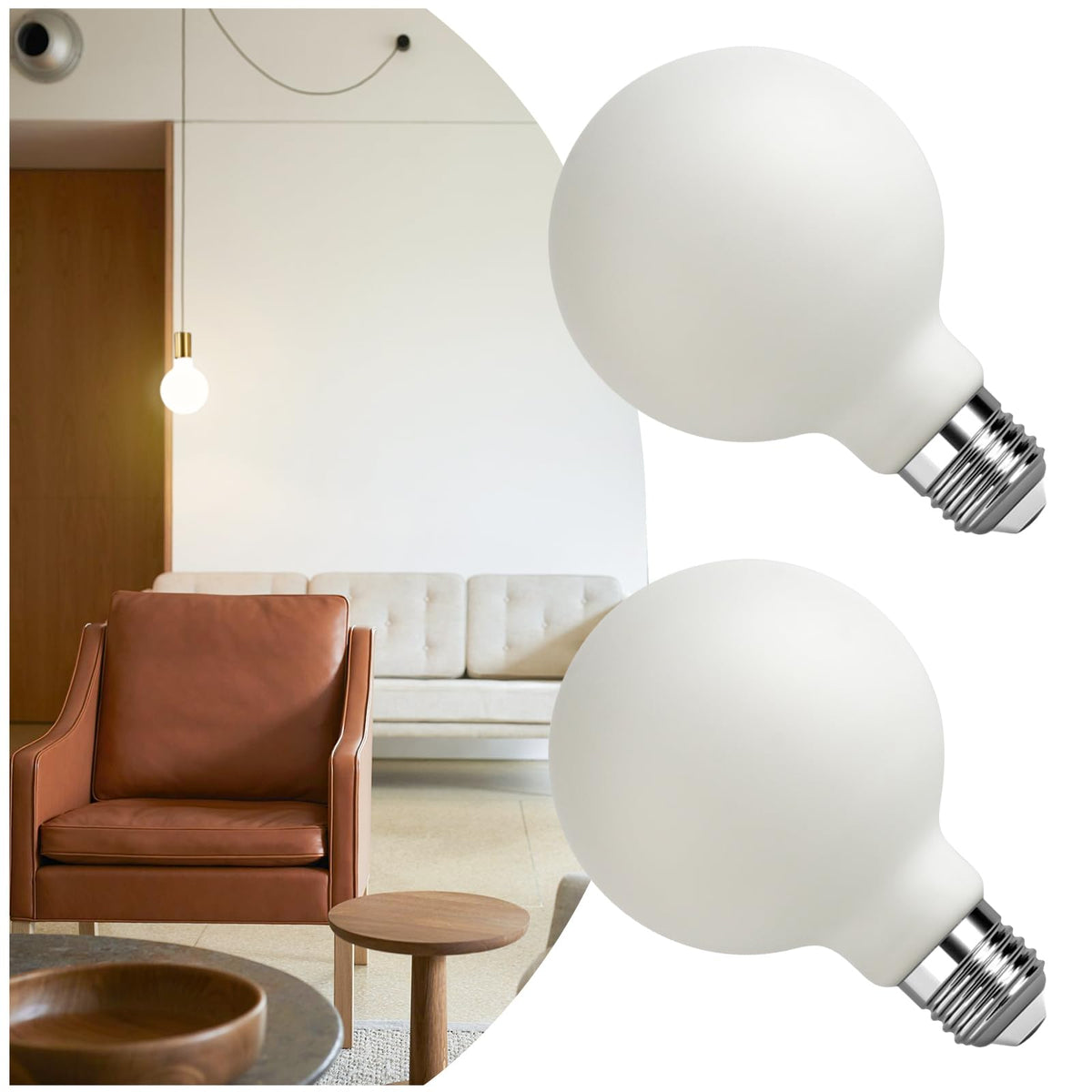 Brighfivey Led Globe Light Bulbs, 6W Vanity Light Bulb 60W Equivalent, Daylight 4000K 500Lm,E26 Standard Base Dimmable 60 Watt L