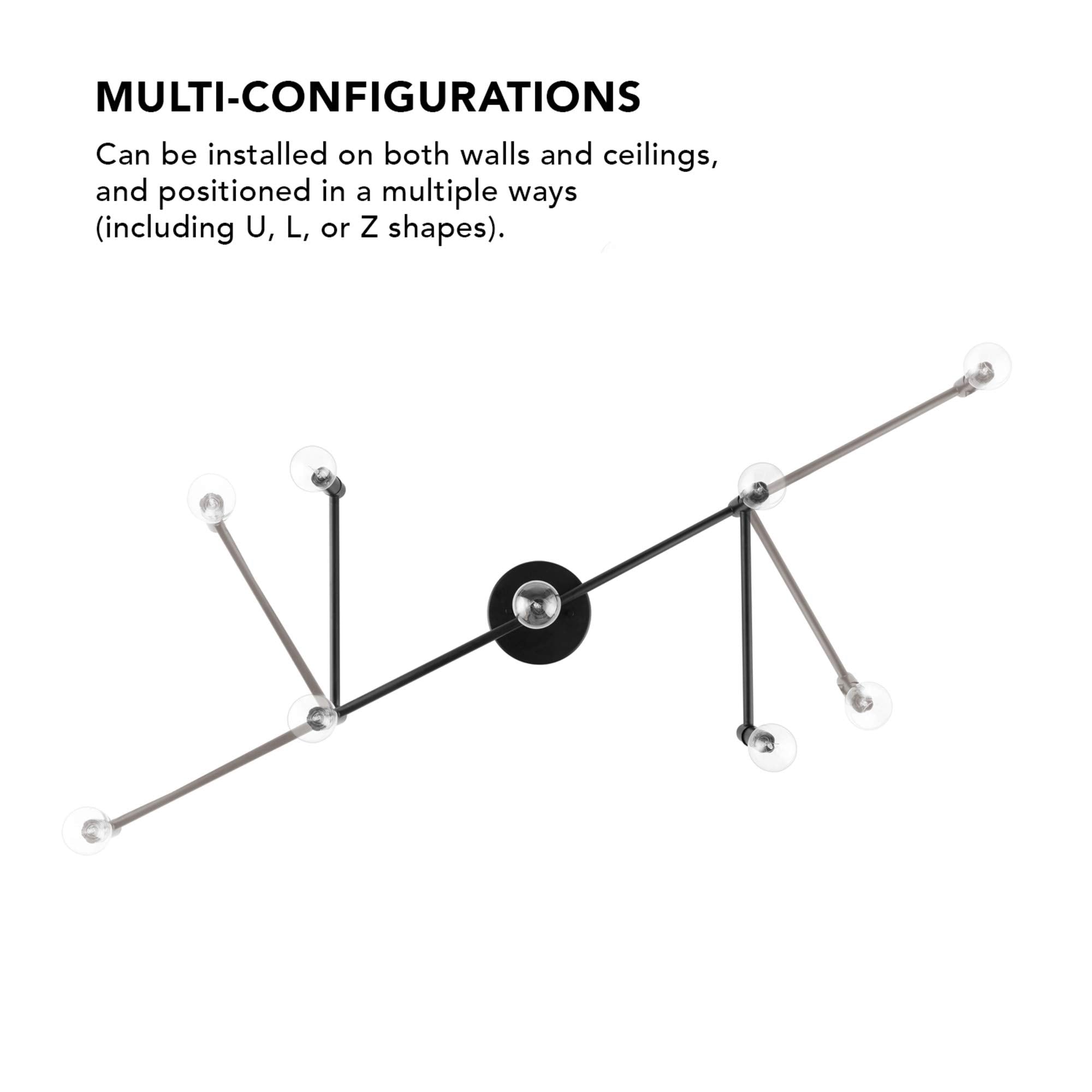 Globe Electric Tempo 5-Light Track Lighting, Matte Black, Model 59969, Metal Construction