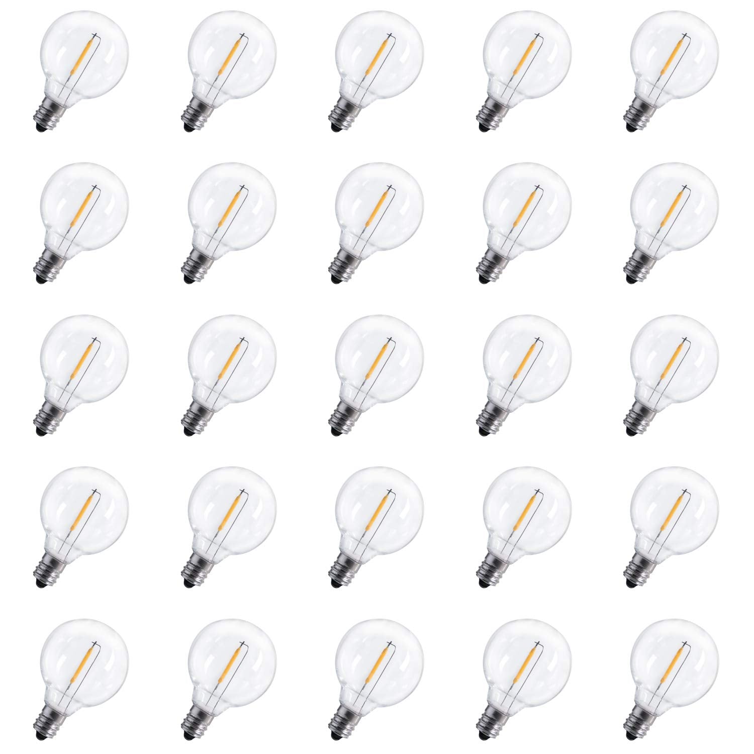 Brightown G40 Led Replacement Light Bulbs 1W Shatterproof Globe Bulb Fits E12 Or C7 Candelabra Screw Base Sockets, 1.5 Inch Dimm