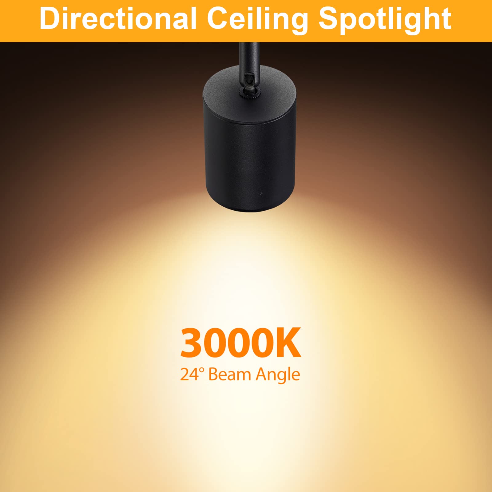 Vanoopee Dimmable Led Ceiling Spotlight 10W 800Lm, 3000K, Black, 2 Pack -