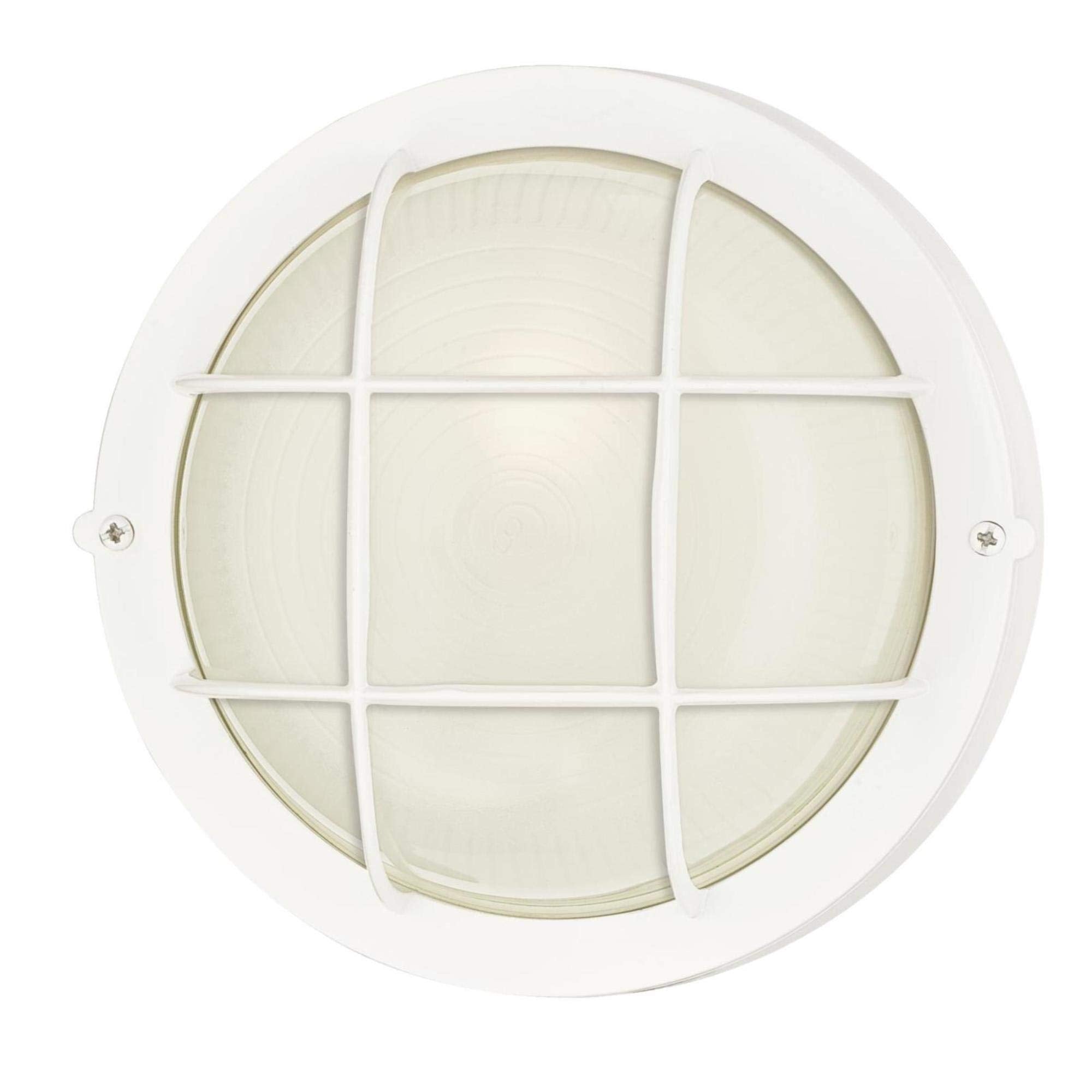 Westinghouse One-Light Outdoor Wall Fixture, Alloy Steel, Round, White Finish, Model 6783600