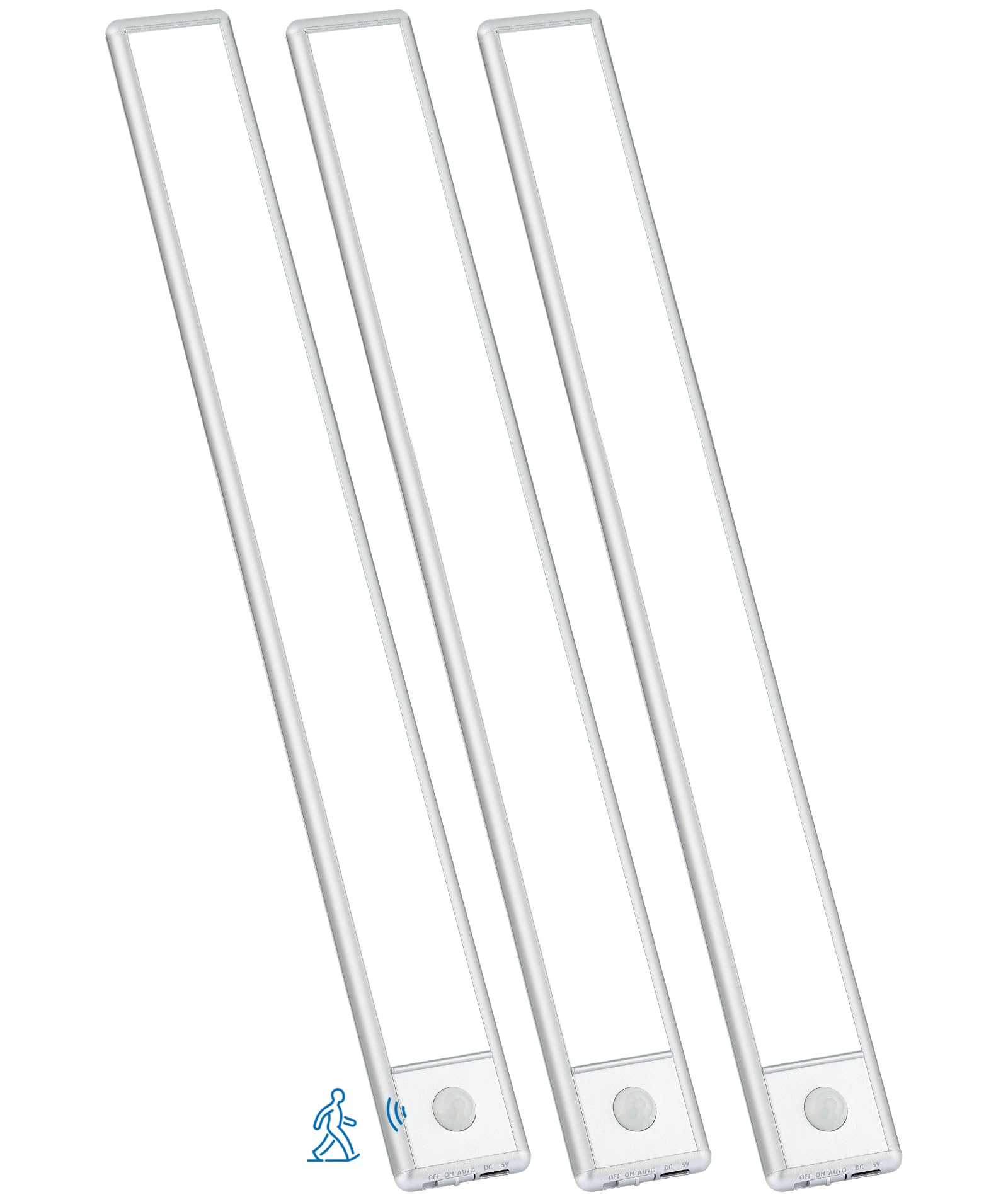 YLXS 70-LED Motion Sensor Under Cabinet Lighting, 15.9-inch Magnetic Rechargeable Under Counter Closet Lights, Wireless Light Ba