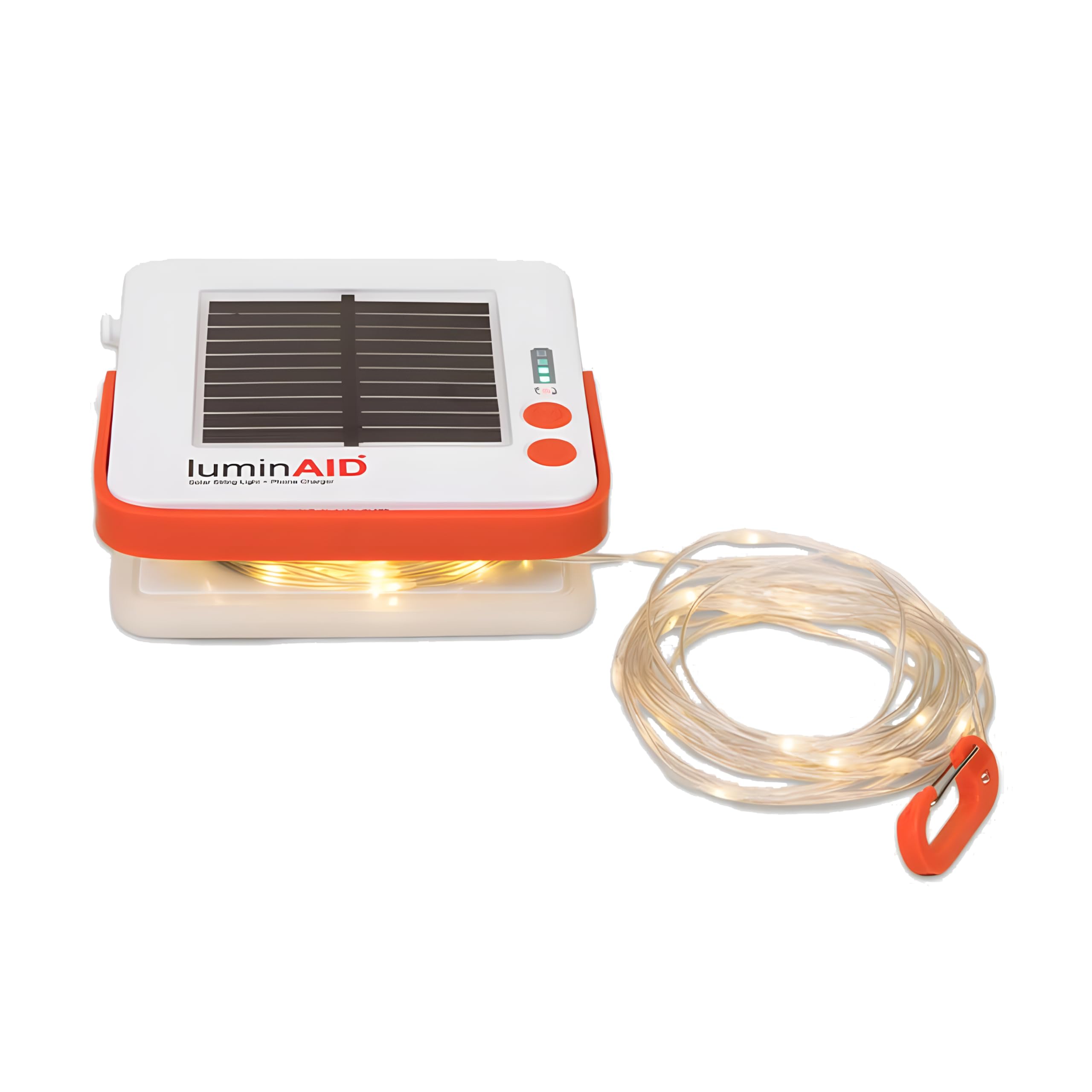 Luminaid Solar String Light With Phone Charger - Tent Lights For Camping - 32 Ft Sting Lights Perfect For Camping, Backyard, Patio, Rvs, Power Outages (1 Pack)