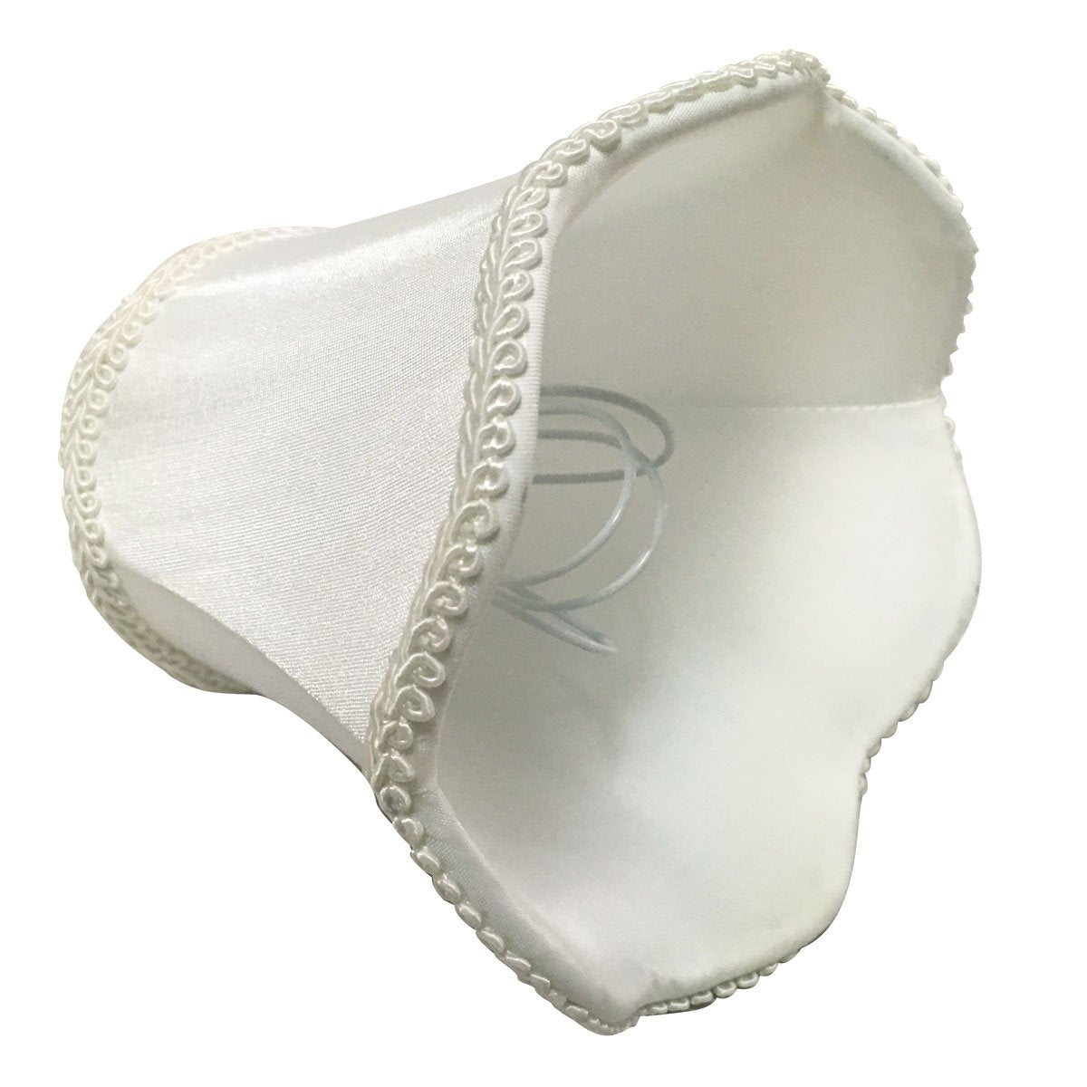 Royal Designs Clip on Scalloped Bell Chandelier Lamp Shade, 3x5x4.5 inches, Fabric, White, Model CSO-1027-5WH-6, 6