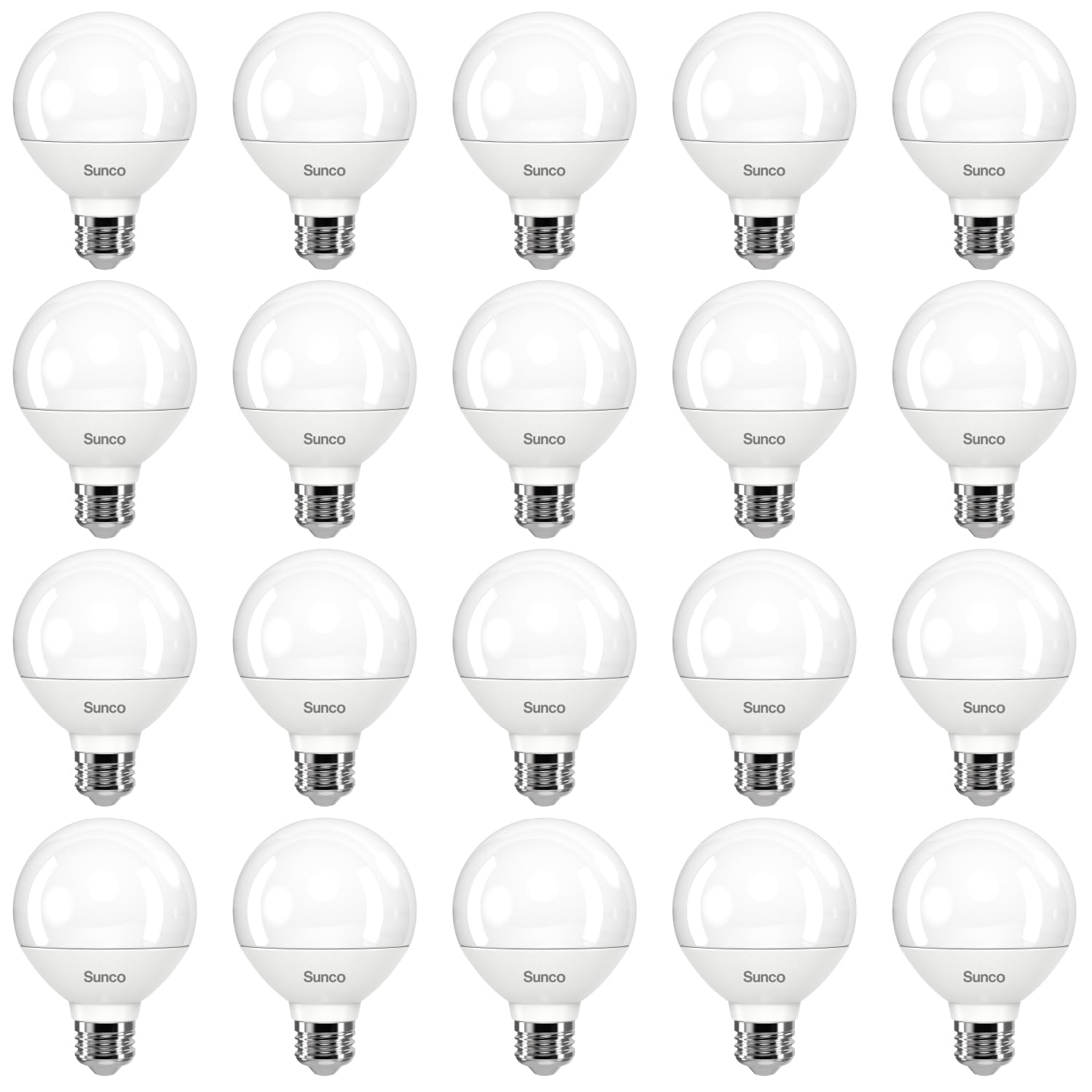 Sunco 20 Pack G25 LED Light Bulbs, Globe Vanity Lights for Bathroom High Output, 1000 LM, 11W (100W Equivalent), 4000K Cool Whit