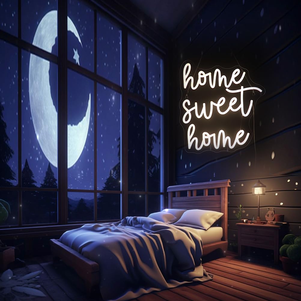 Home Sweet Home Neon Sign  Positive Quotes Decorative Neon Lights For Home Room Wall Decor Neon Light Sign  Christmas Birthday Gift Thanksgiving Gift(Warm White)