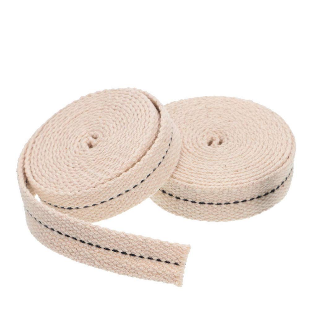 Pengxiaomei Cotton Oil Lamp Wick - 19.5 Foot, 3 Rolls, Beige & Black Replacement Wick for Oil Lanterns and Burners