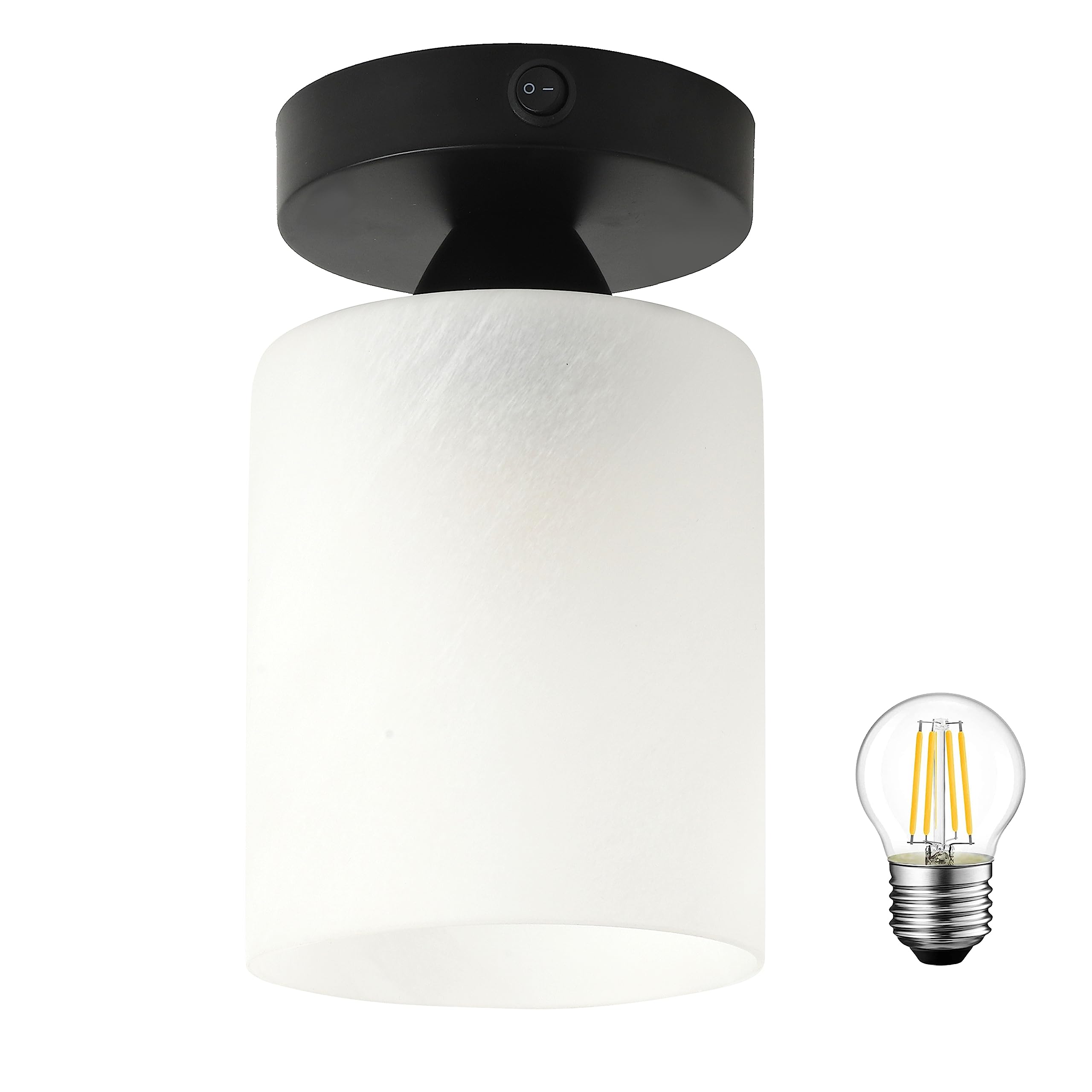 Maichis Decorative 12V Rv Interior Light Fixture With On&Off Switch, Led Pendent Dining-Room Lamp (Bulb Included), Alabaster Glass Shade, 12Volt Interior Light For Rv Motorhome