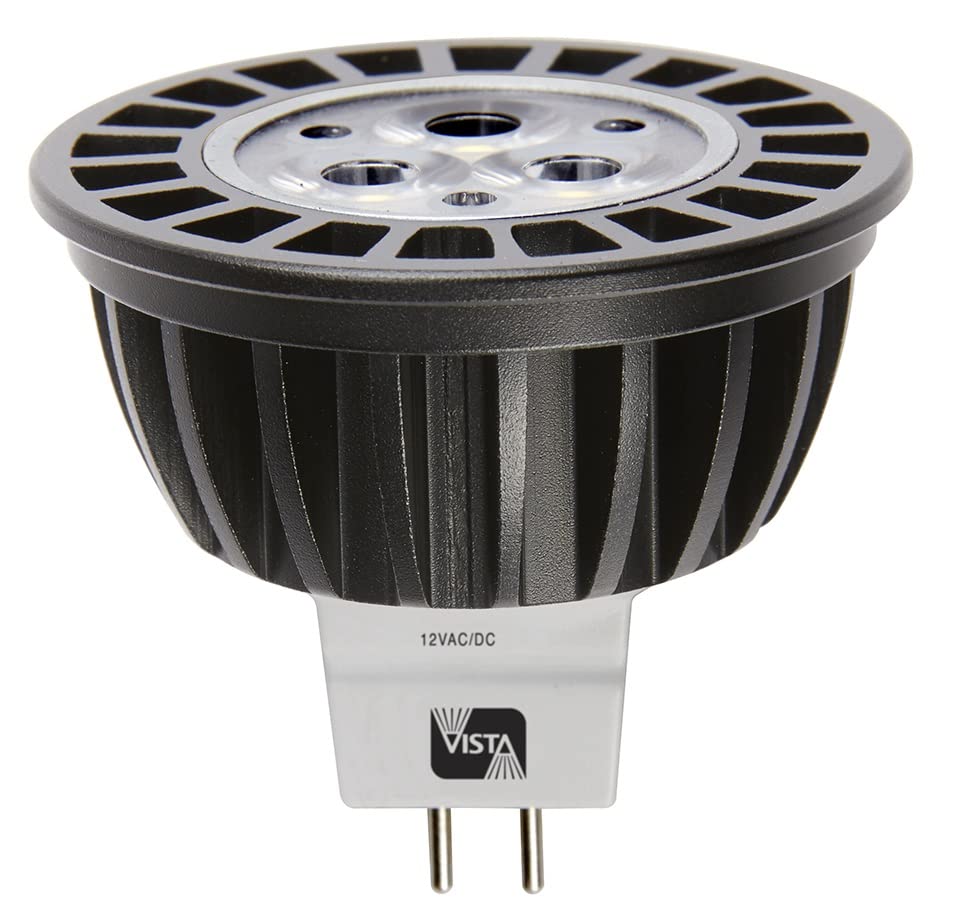 Vista Landscape Lighting Lamp Led Mr-16 12V 5.5 Watts Warm White 36 Degree 3000K Dimmable Bulb Ln16-5.5-W-36-A-Led 35W Equivalen