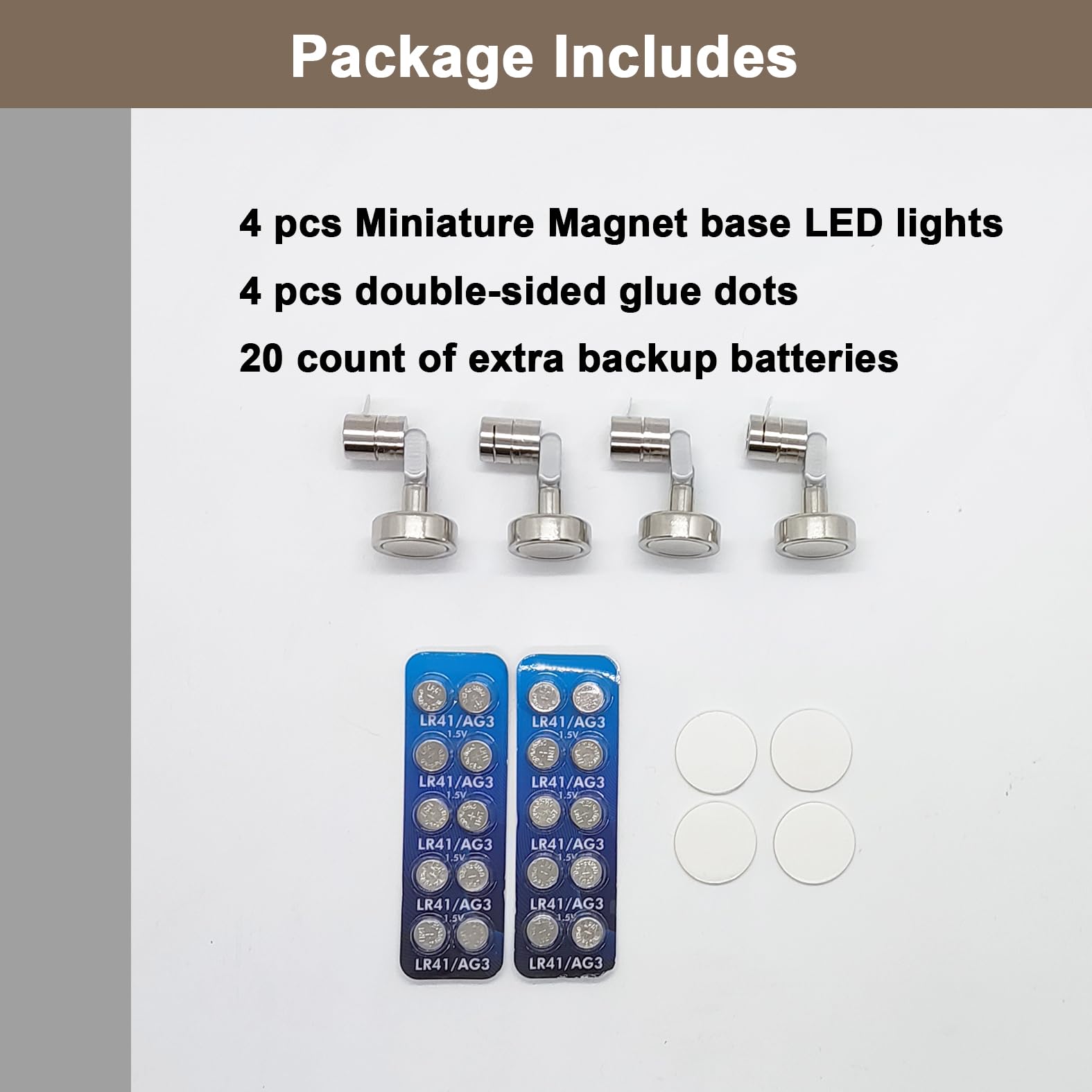 SUZEYAR Miniature LED Spot Light, Battery Operated, Magnet Base, Multicolor Changing, Model MAGNET_METAL_LED