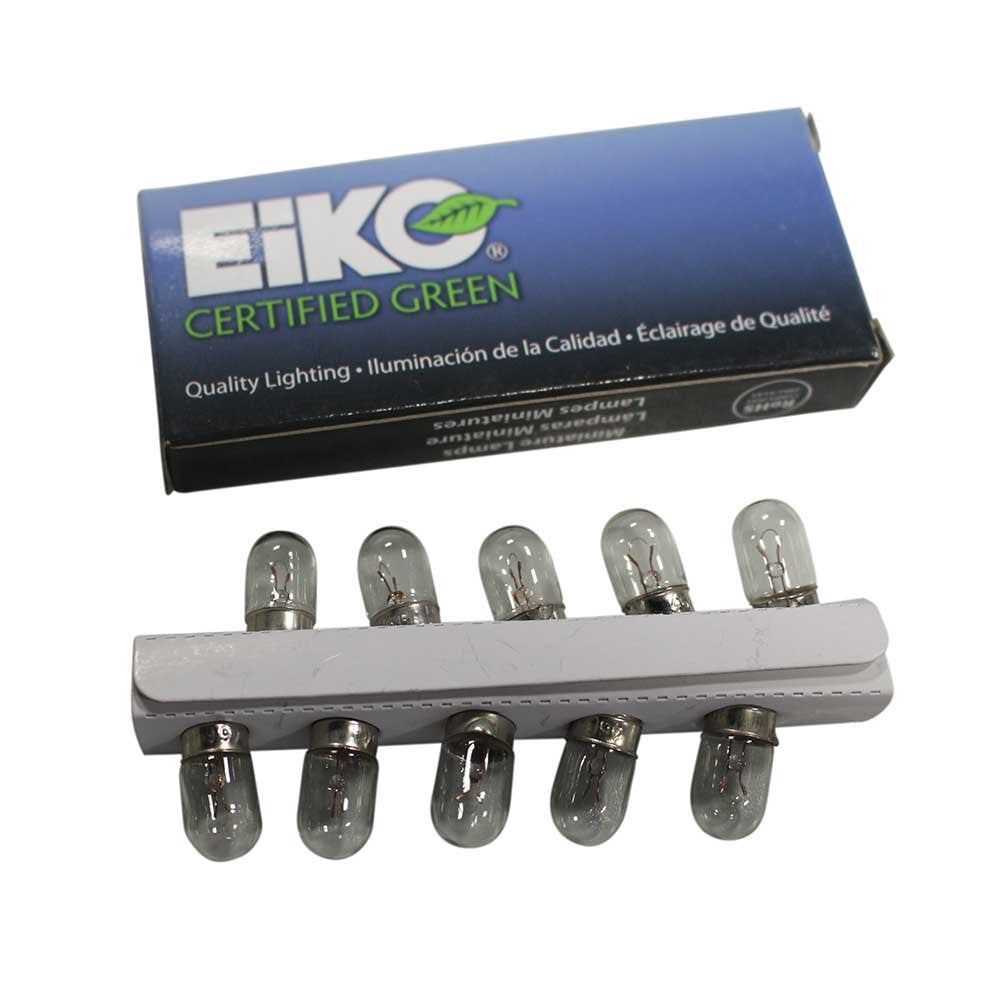Eiko Mini Indicator Lamp - 6.3V, 0.25A, T3.25 Bulb - 10 Pack, Copper Base