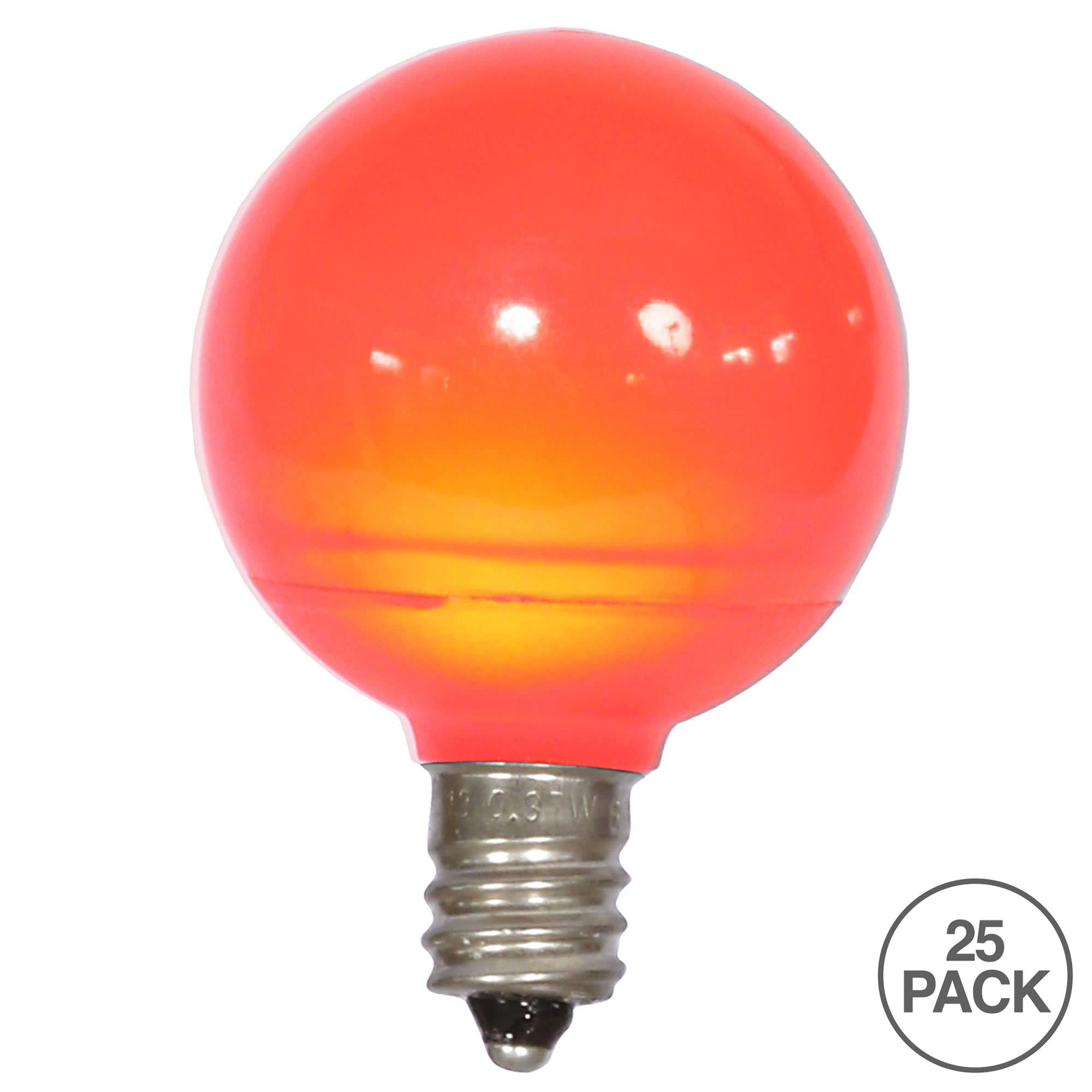 Vickerman G40 Red Ceramic Led Replacement Bulb, Package Of 25