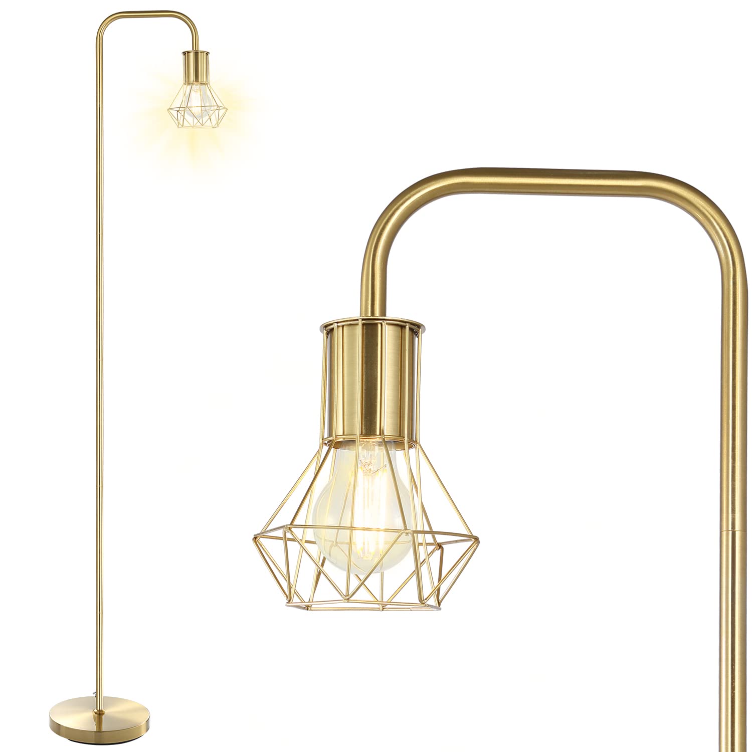 Boostarea Floor Lamp,Industrial Floor Lamp,Standing Lamp,E26 Socket,On/Off Footswitch,Whole Metal,Modern Floor Lamp For Bedroom,