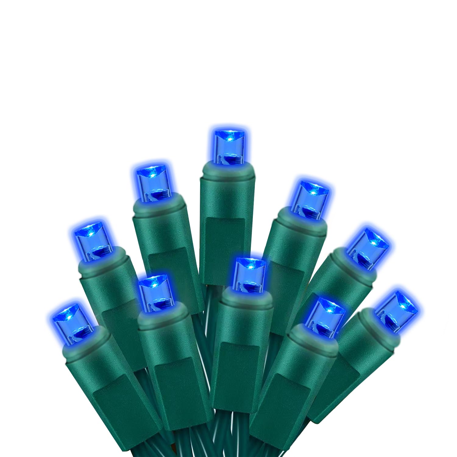 Wominoy 25ft 50 Counts Blue LED Christmas Lights - Commercial Grade Outdoor Waterproof, Wide Angle Green Wire, Xmas Tree Lights,