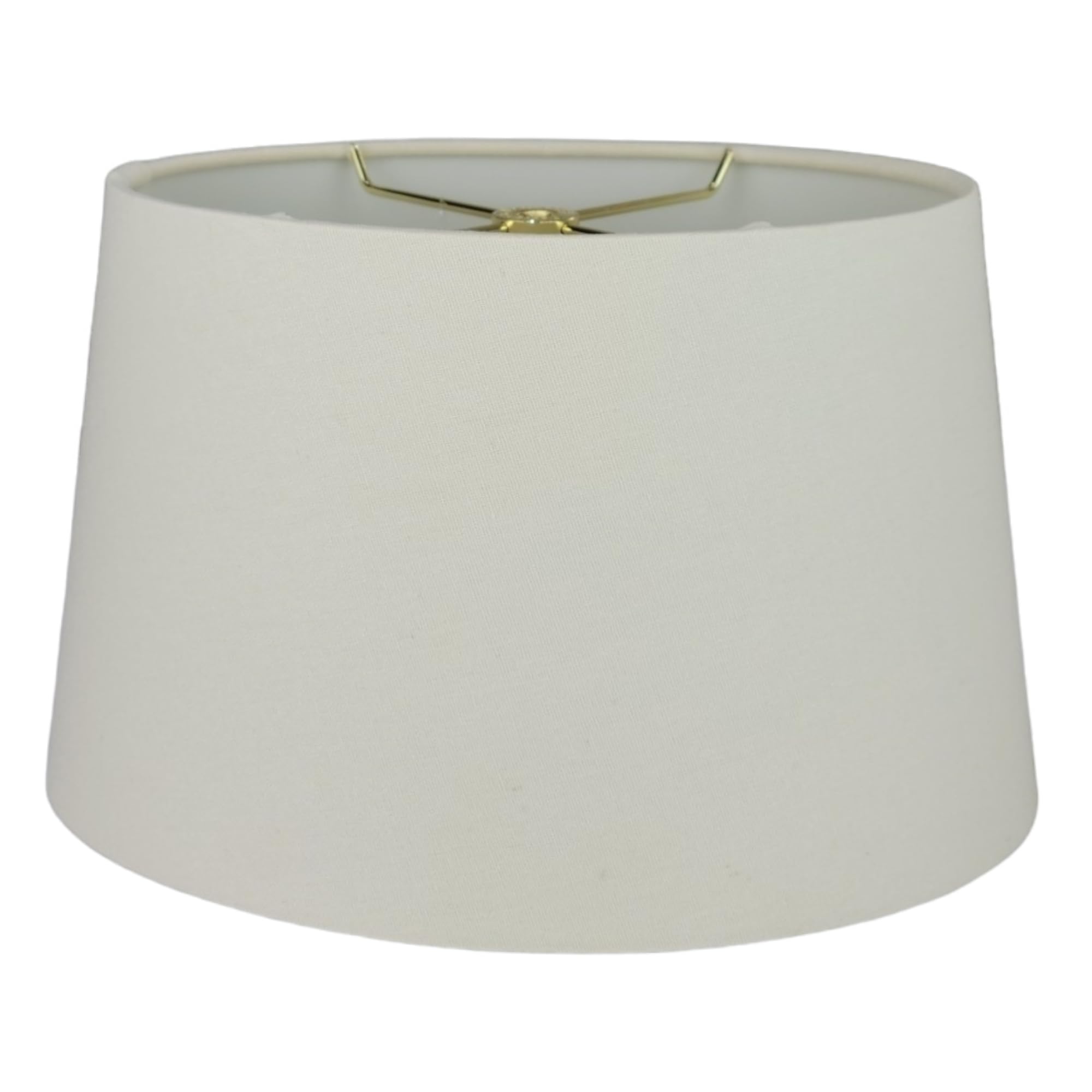 Royal Designs, Inc. Shallow Oval Hardback Lamp Shade, HB-611-12LNEG, Linen Eggshell, (10 x 6) x (12 x 7.5) x 7