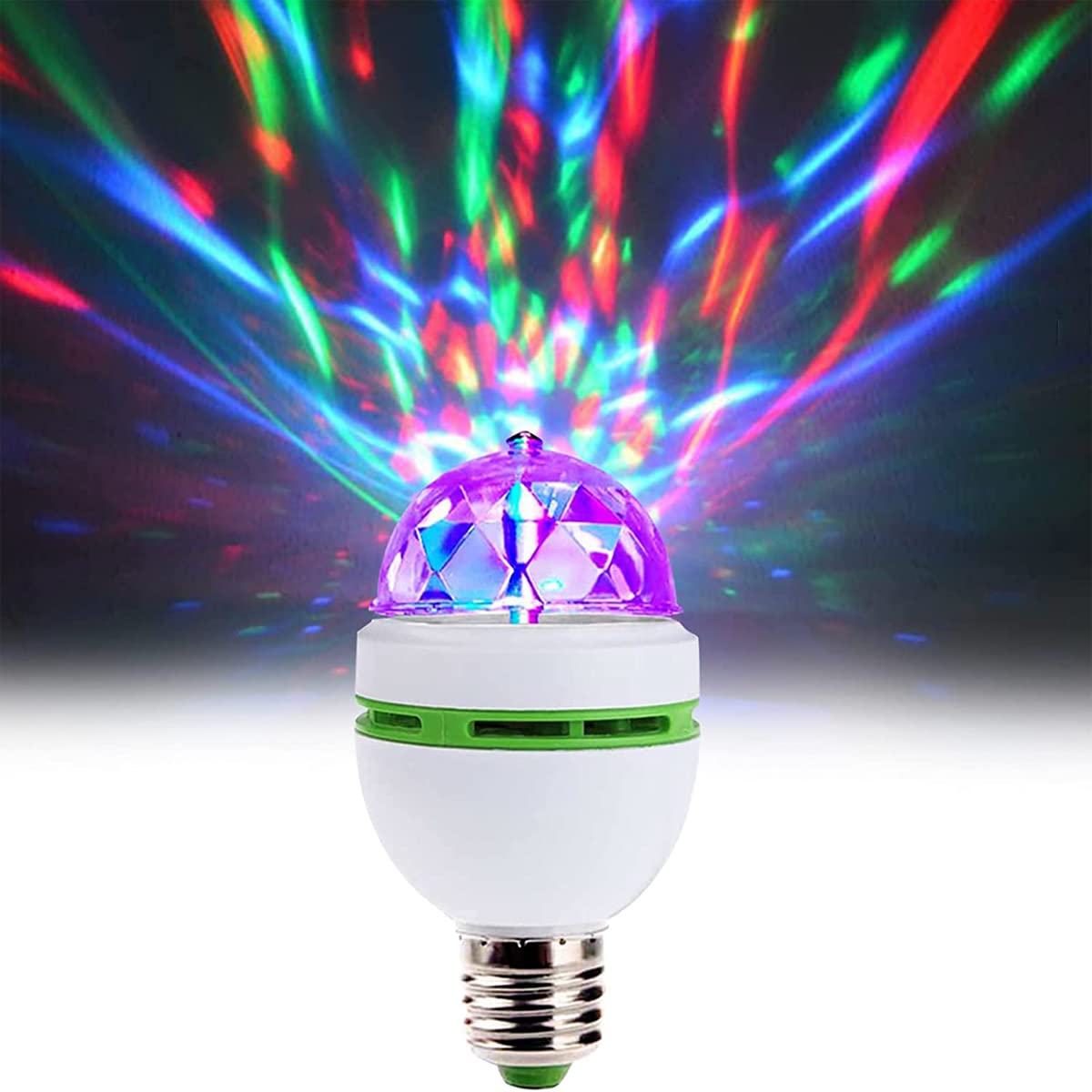 Led Ball Bulb Lamp, 3W E27 Led Rgb Crystal Rotating Stage Bulb Voice Auto Rotating Stage Light(1 Pcs)