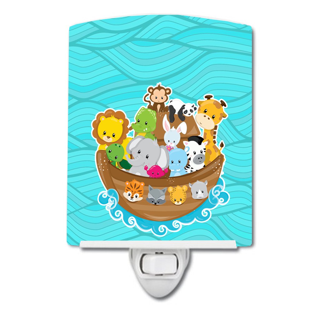 Carolines Treasures BB7021CNL Noahs Ark Ceramic Night Light Compact, ULCertified, Ideal for Bedroom, Bathroom, Nursery, Hallw