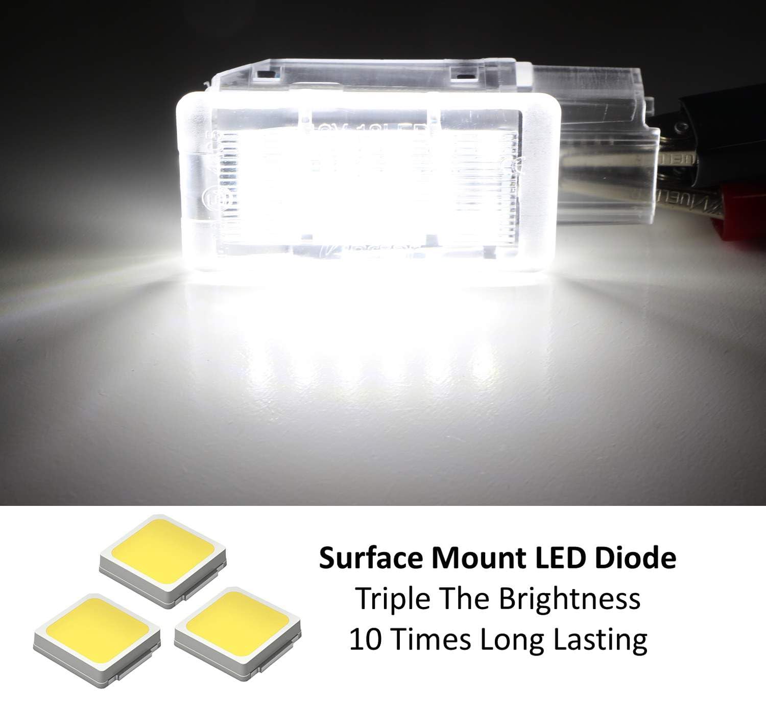 iJDMTOY LED Trunk Cargo Light Kit for Chevy Camaro, Cruze, Trax, Spark, Cadillac XTS, Buick Lacrosse, GMC Acadia - 18-SMD Xenon White