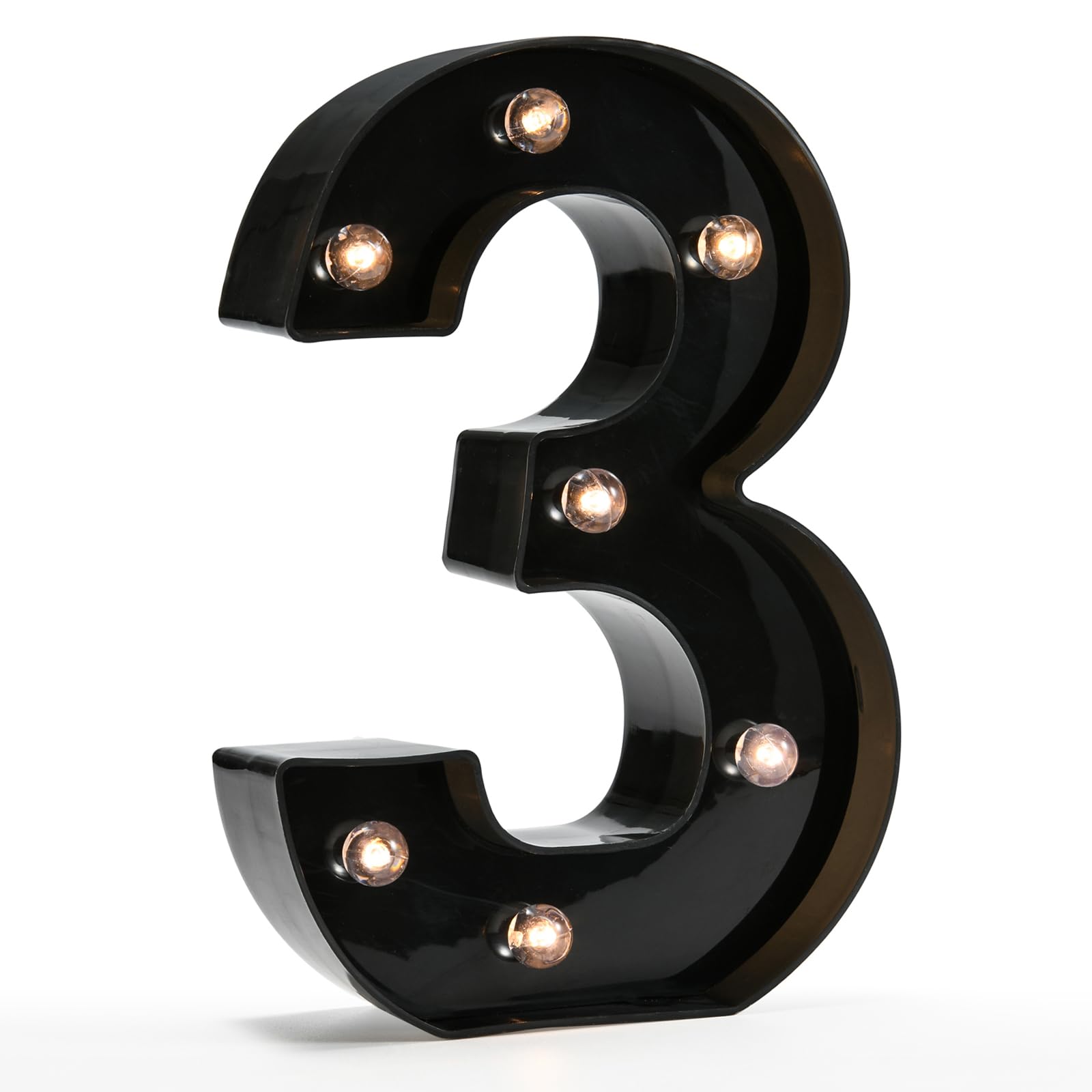 OYCBUZO Light Up Black Alphabet Marquee Number Sign LED Marquee Number Lights Sign for Night Light Home Bar Christmas Lamp Birth