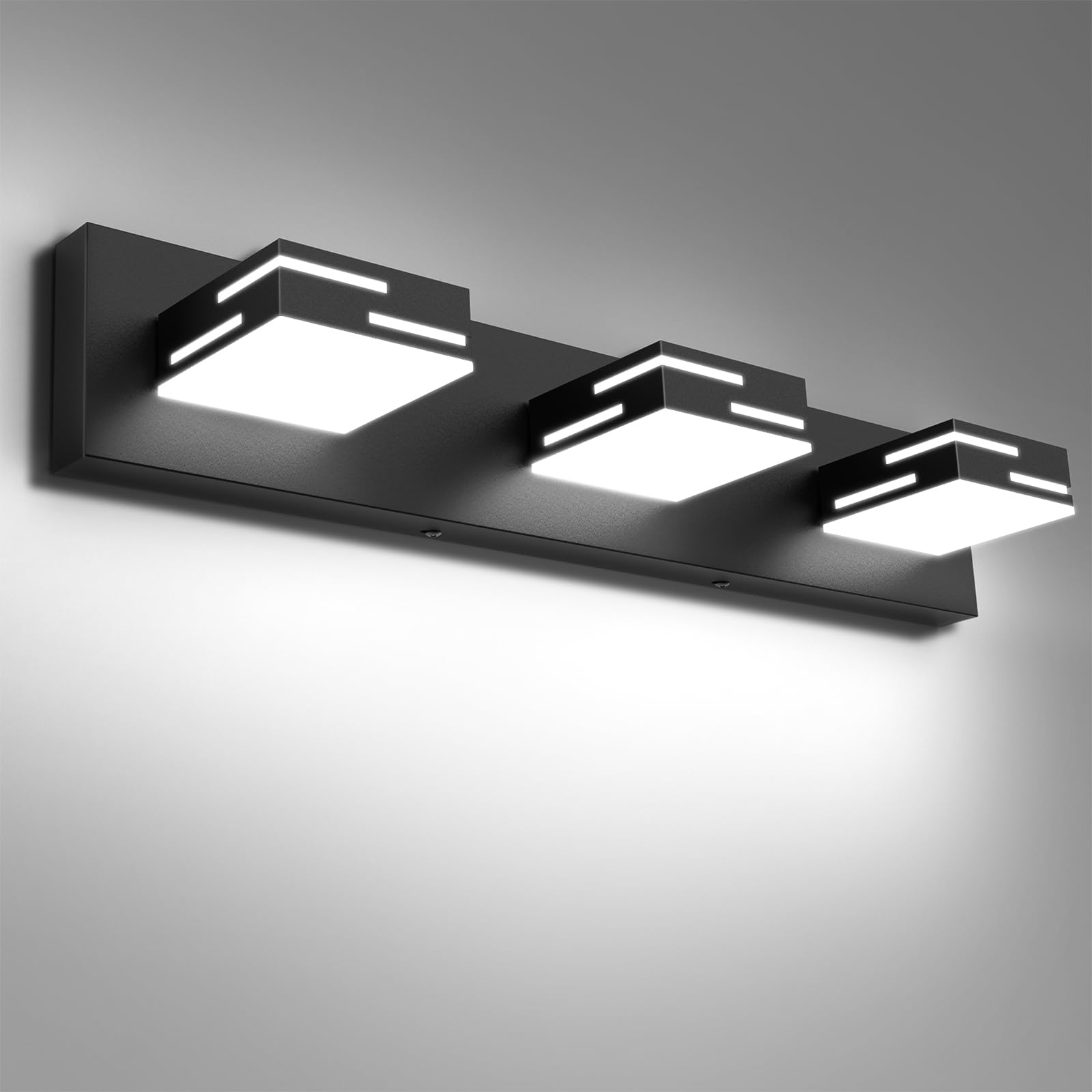 Izorro Modern Led Bathroom Vanity Light Fixtures (24-Inch  3-Light 5Cct Dimmable)  Matte Black Vanity Lights For Bathroom Lighting Fixtures Over Mirror With Rotatable