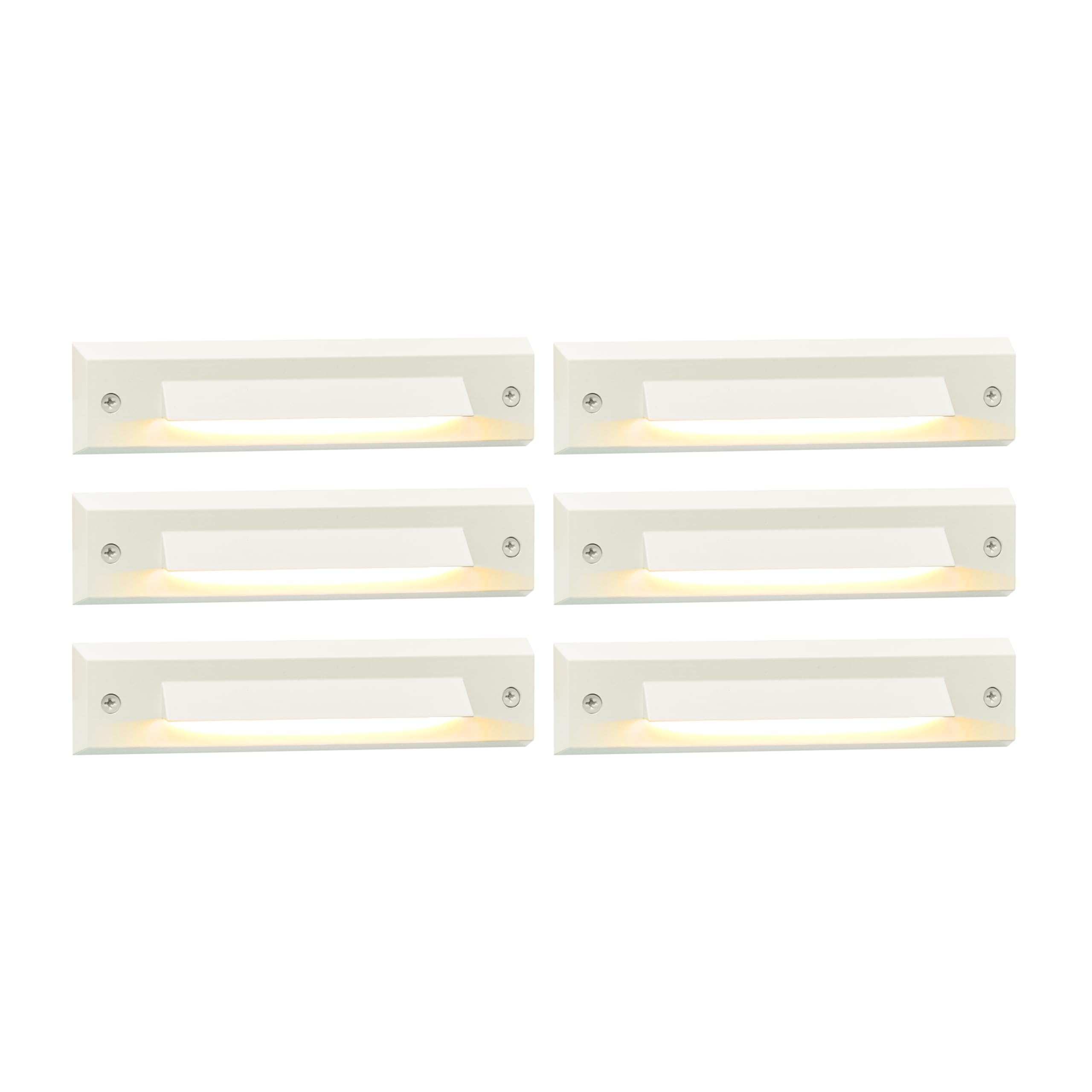 GKOLED 6-Pack Low Voltage 12V AC/DC LED Linear Step Lights, 2W Landscape Lighting, Outdoor Waterproof Accent Lighting Fixtures, 