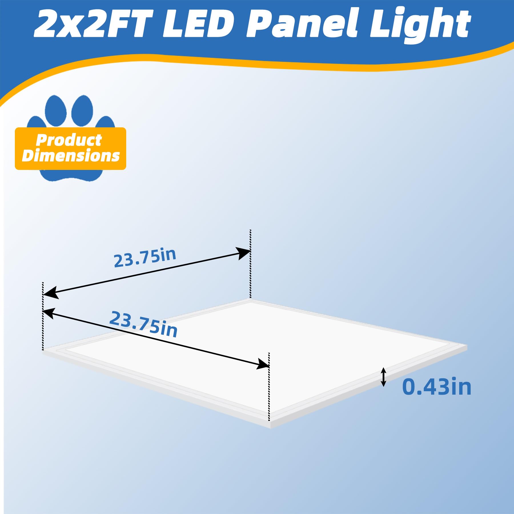 2X2 Led Flat Panel Light,45W,5800 Lumens, 2X2 Drop Ceiling Led Light,0-10V Dimmable Recessed Edge-Lit Troffer Fixture,Etl Listed