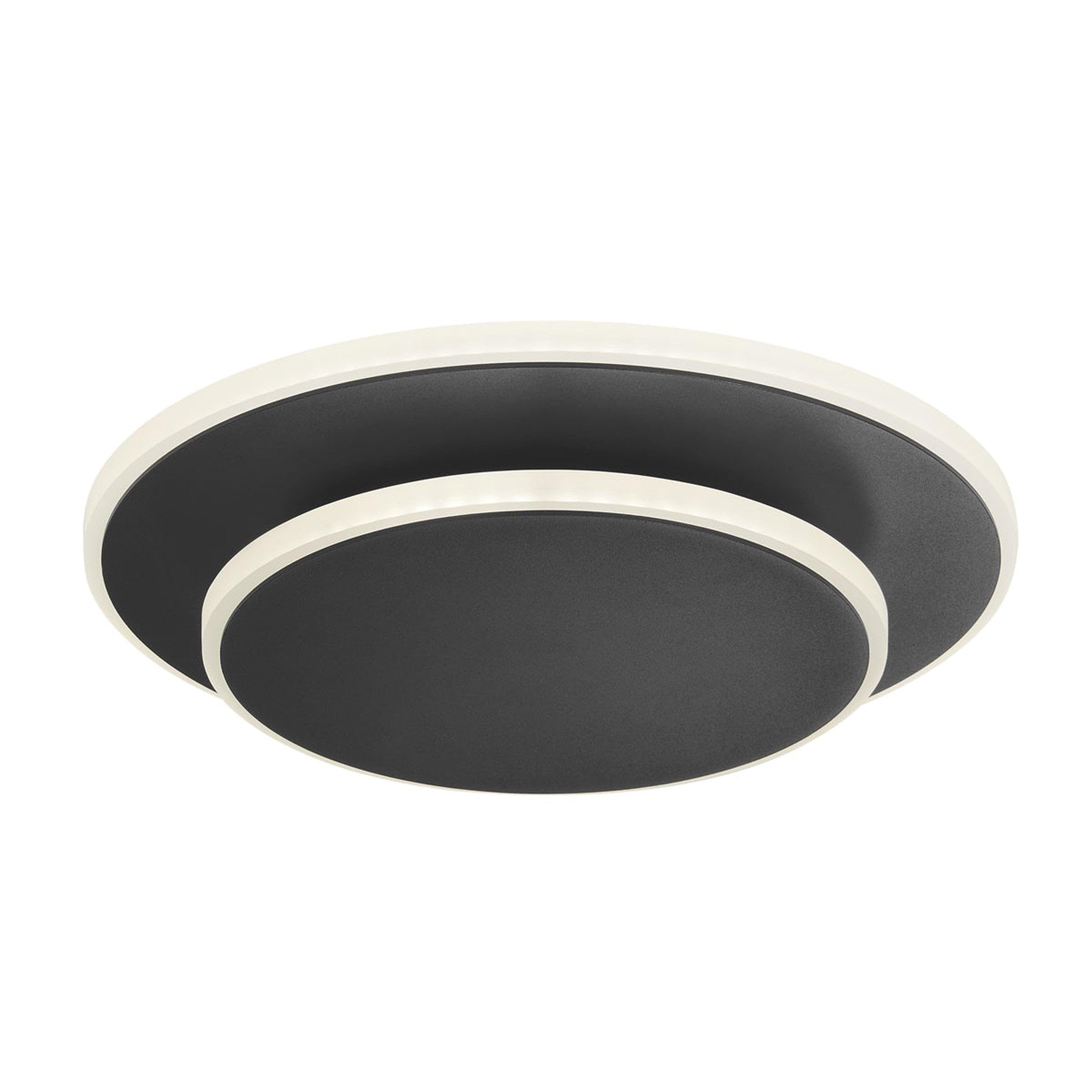Finesse Decor Luna Eclipse Two Circle Multiuse Lamp, Black Contemporary, Modern, Minimalist Circular Wall Lamp for Bathroom, Bed