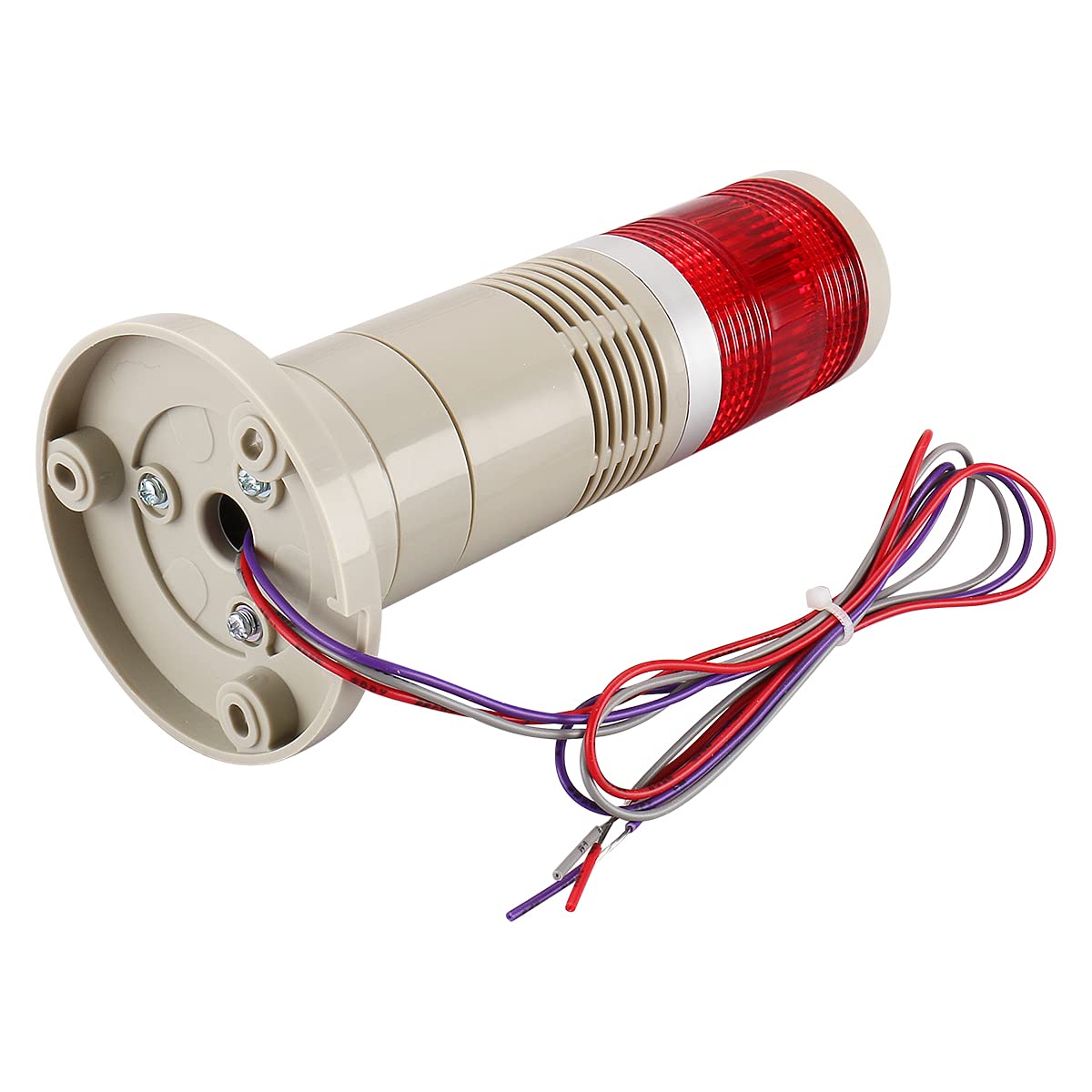 Baomain Alarm Warning Light 24V Dc Industrial Buzzer Continuous Red Led Signal Tower Ltp-502Tj