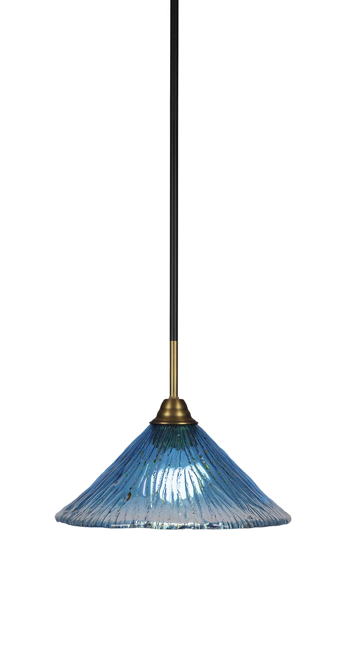 Toltec Lighting Paramount 1 Light Mini Pendant in Matte Black & Brass (3401-MBBR-448)