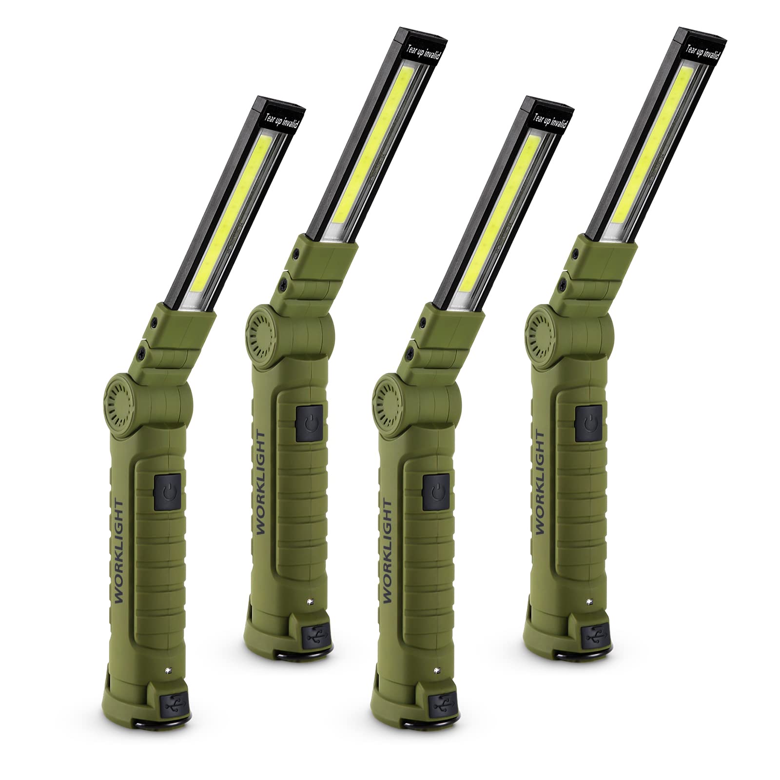 Lmaytech 4 Pack Rechargeable LED Work Lights with Magnetic Base and 360? Rotation, 5 Modes for BBQ, Camping, Reading, and Car Re