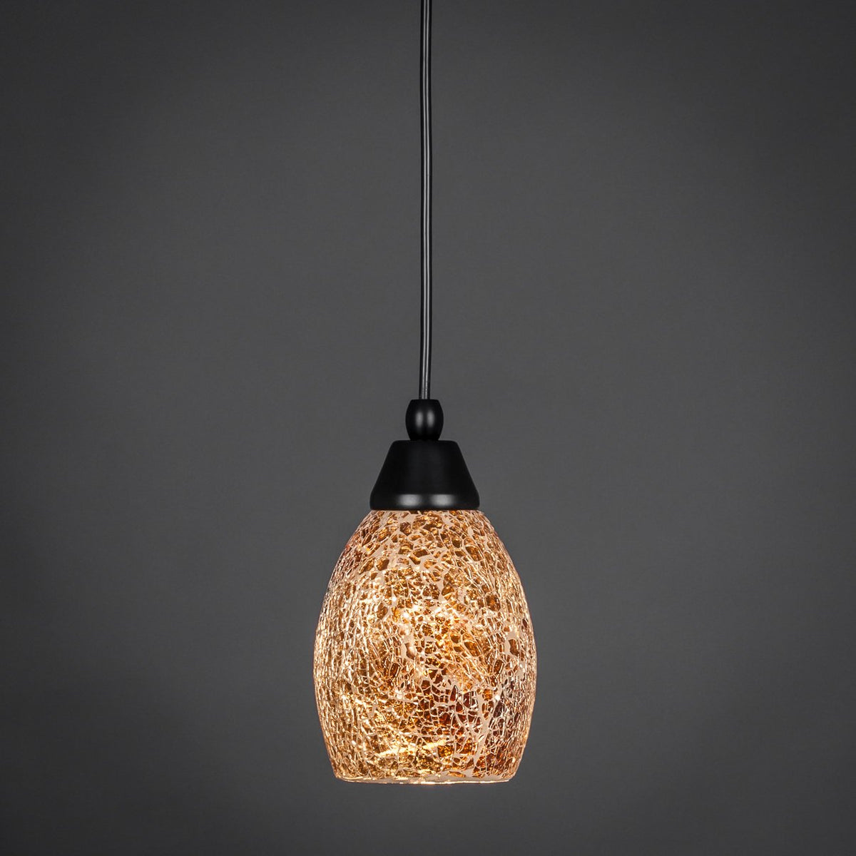 Toltec Lighting 1 Light Mini Pendant In Matte Black (22-Mb-4175)