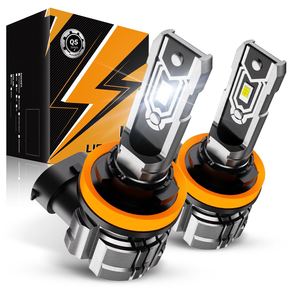 Auxbeam H11 Fog Lights, 10000LM Bright White Light, Plug and Play, H8 H9 Compatible