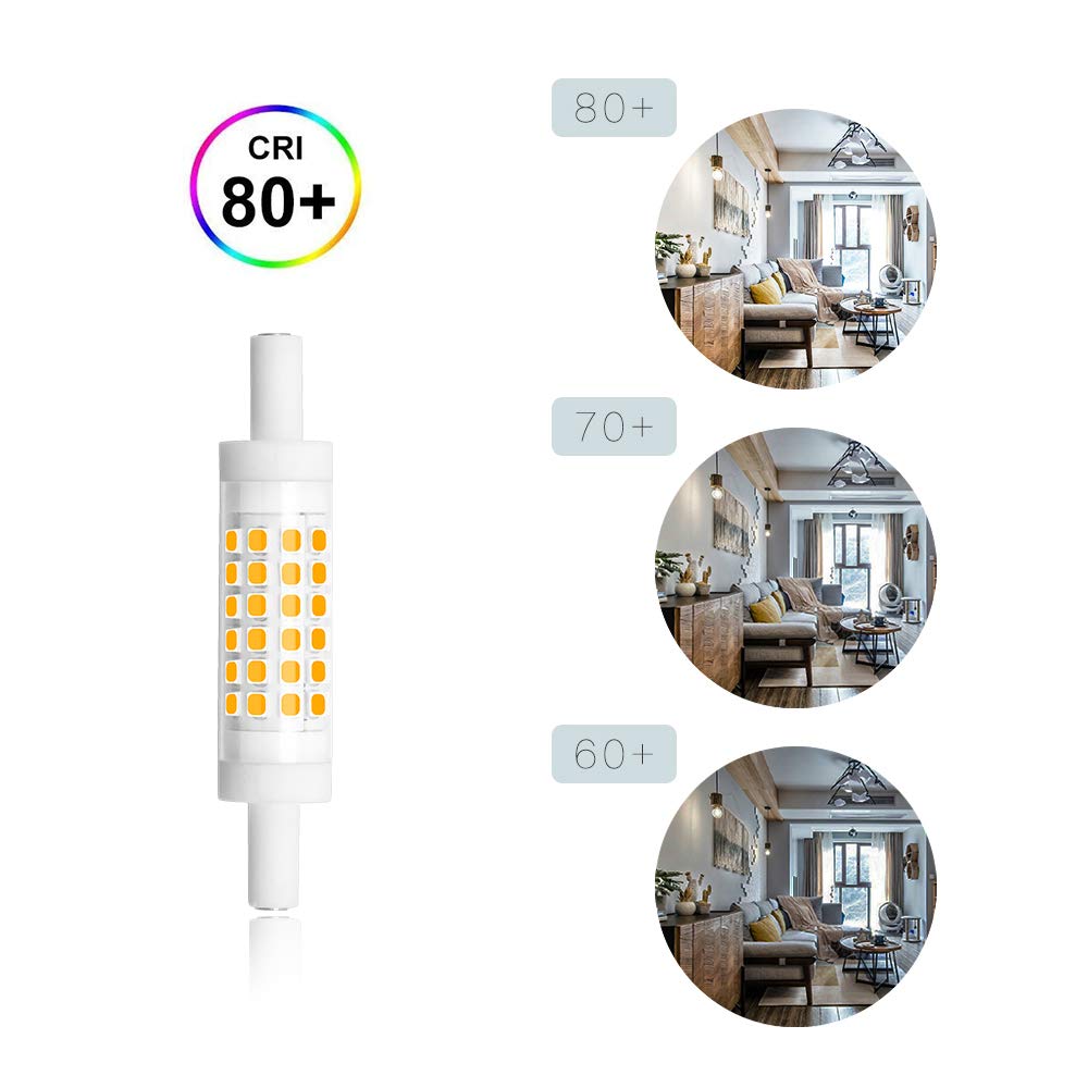 Bonlux R7S LED Light Bulb 5W (45W Halogen Equivalent) Warm White 3000K - 78mm Double Ended Floodlight - 2 Pack