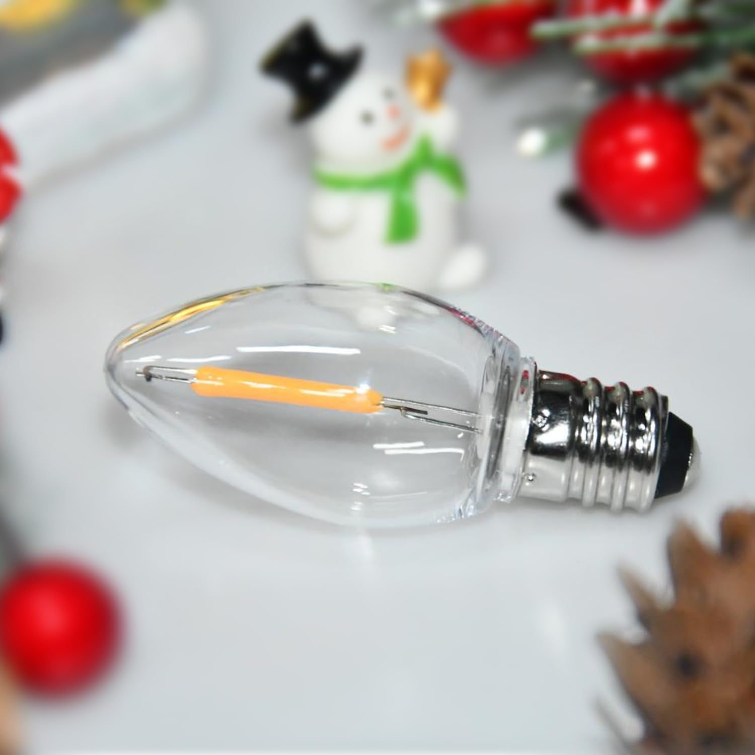 Sotopoo 25 Pack Led C7 Light Bulbs - Clear Glass Led E12 Led Night Light Bulbs, 0.6W Equivalent To 7W, For Candles Chandeliers R
