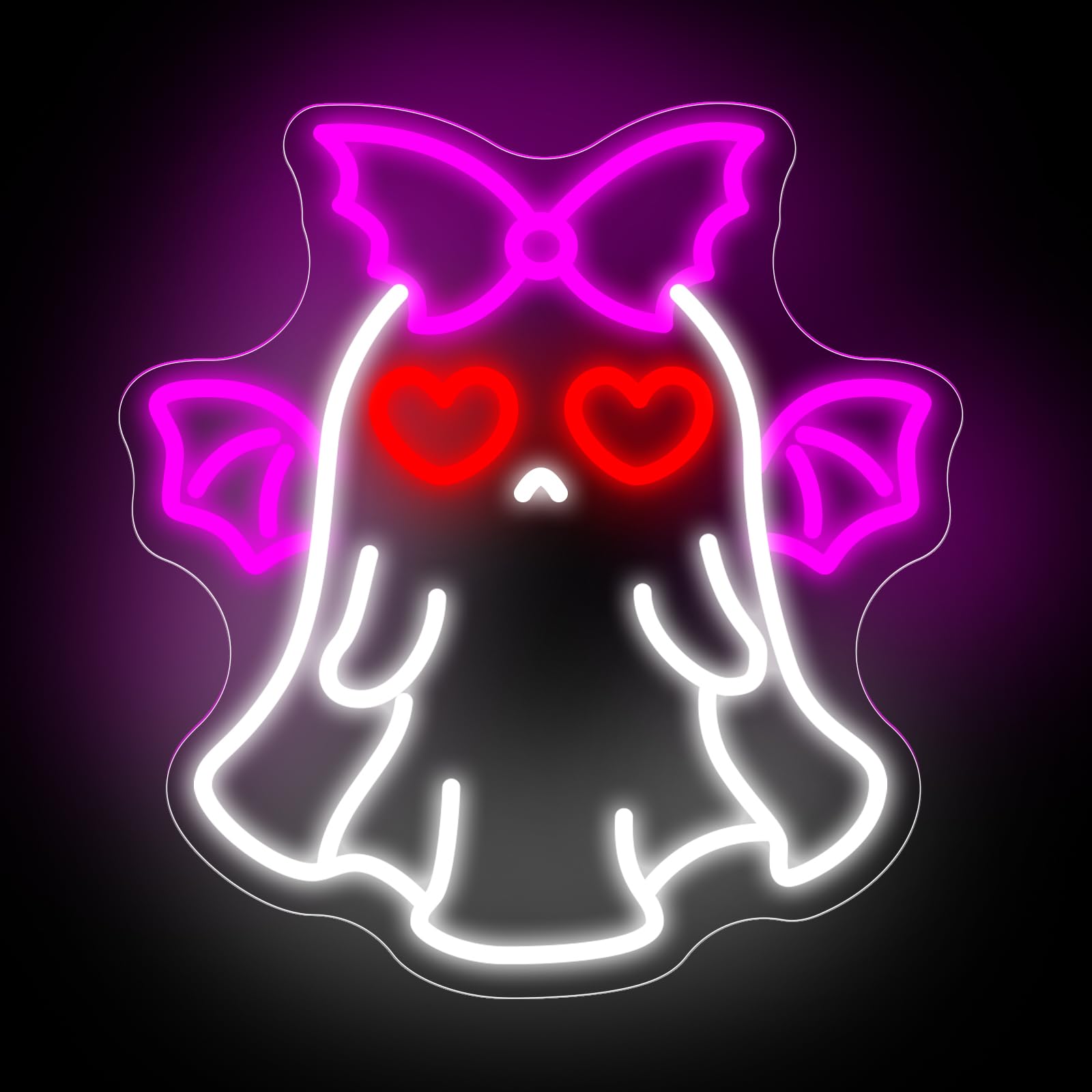 Bat Ghost Neon Sign Spooky Halloween Neon Decor Gothic Style For Halloween Decor Unique Gift For Kidroom Decoration Funny Bedrooms Wall Art Party  14.2X13